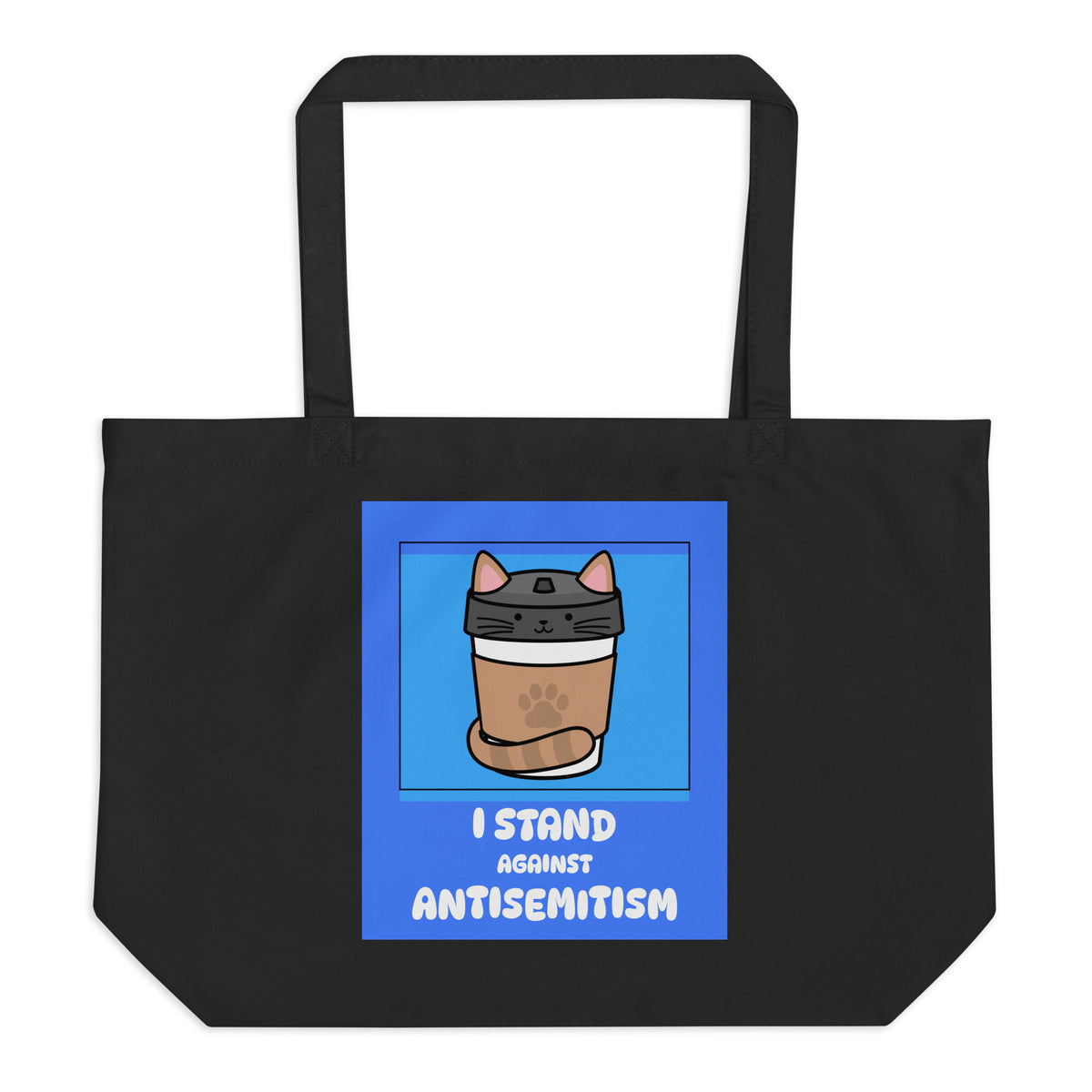 I Stand Against Antisemitism | Large Organic Tote Bag Jouparty