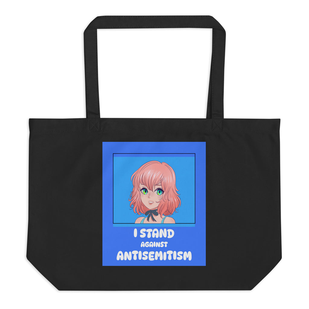 I Stand Against Antisemitism | Large Organic Tote Bag Jouparty