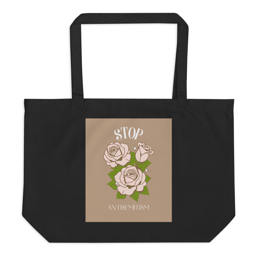 Stop Antisemitism | Plants & Flowers Edition | Large Organic Tote Bag