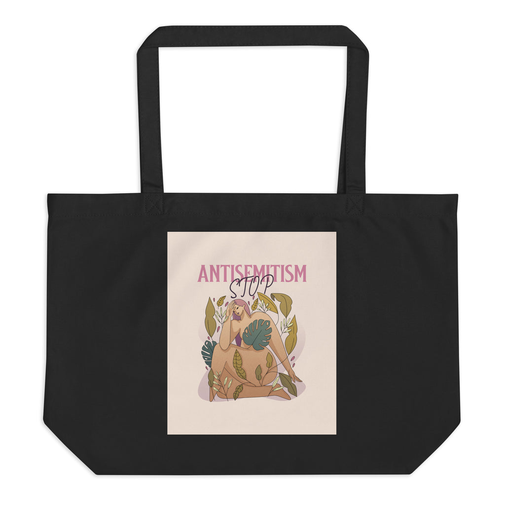 Stop Antisemitism | Plants & Flowers Edition | Large Organic Tote Bag