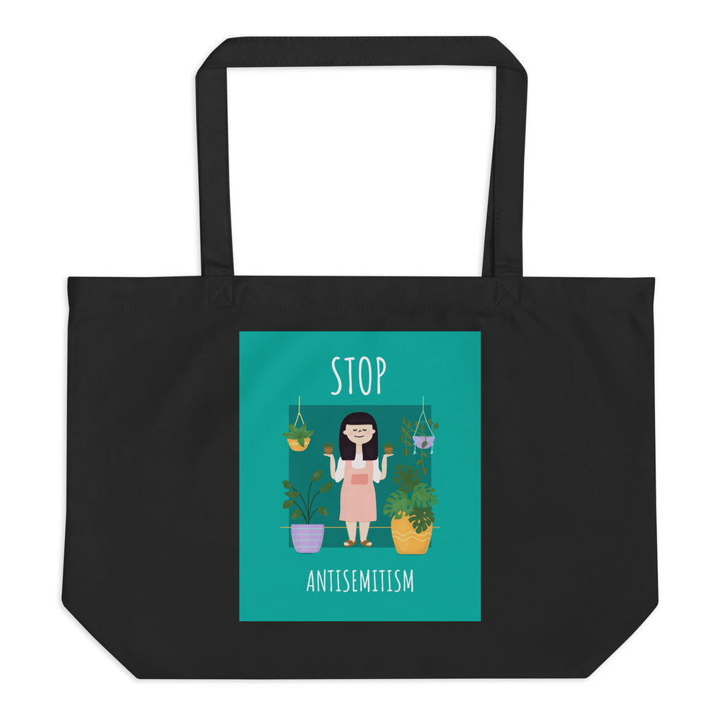 Stop Antisemitism | Plants & Flowers Edition | Large Organic Tote Bag