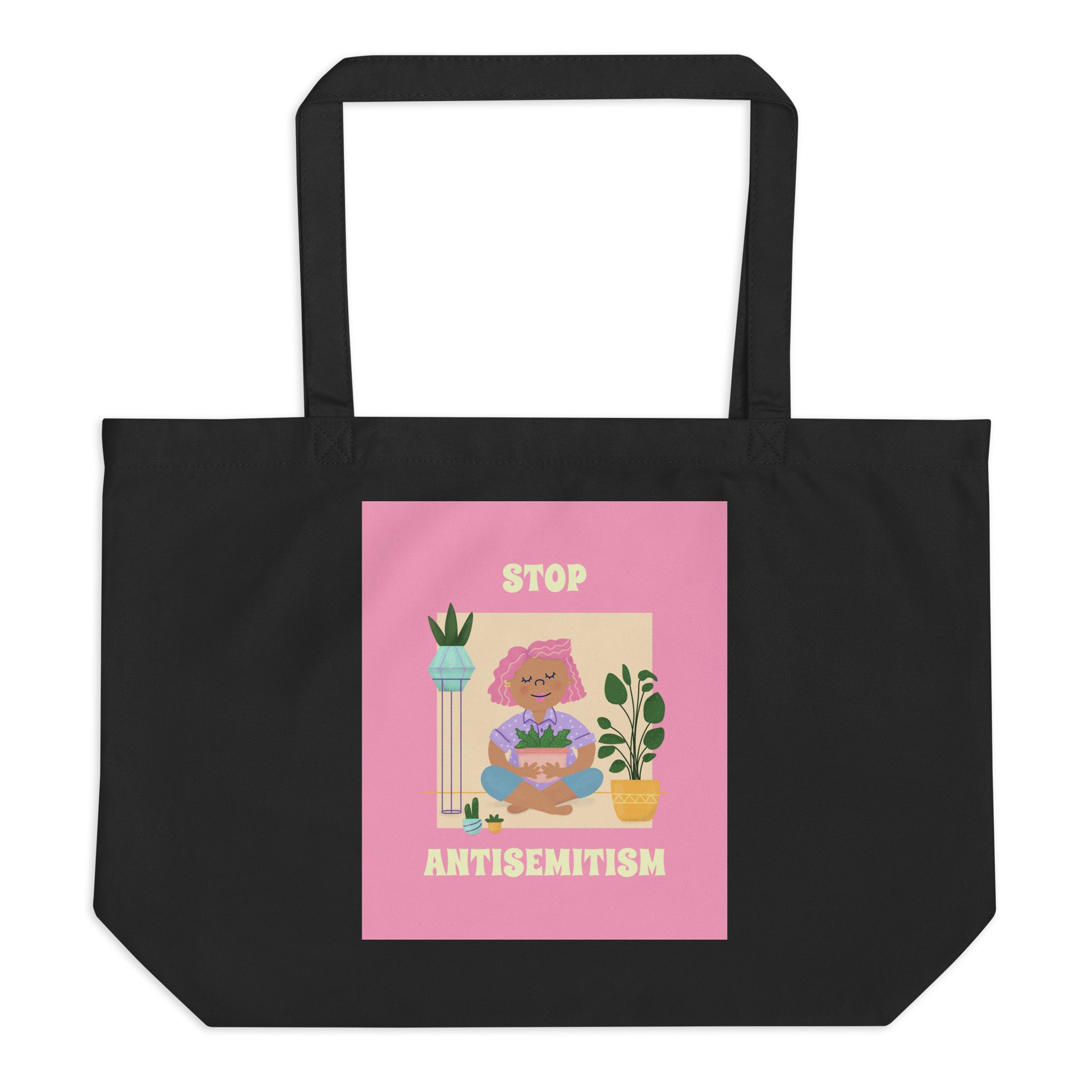 Stop Antisemitism | Plants & Flowers Edition | Large Organic Tote Bag