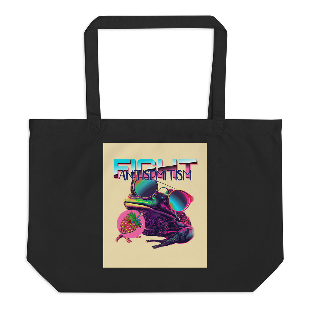 Retro Neon Animal | Fight Antisemitism | Large Organic Tote Bag