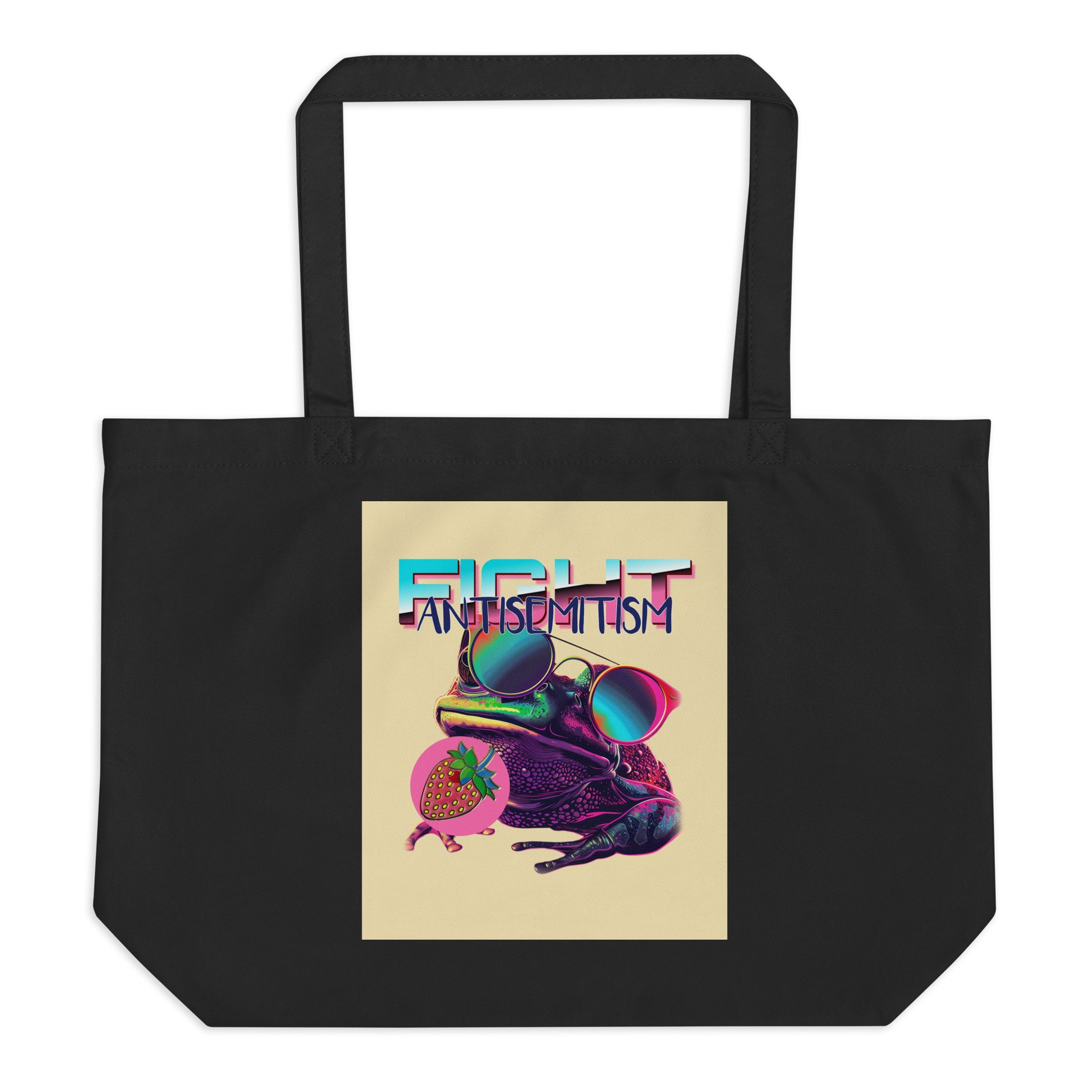 Retro Neon Animal | Fight Antisemitism | Large Organic Tote Bag