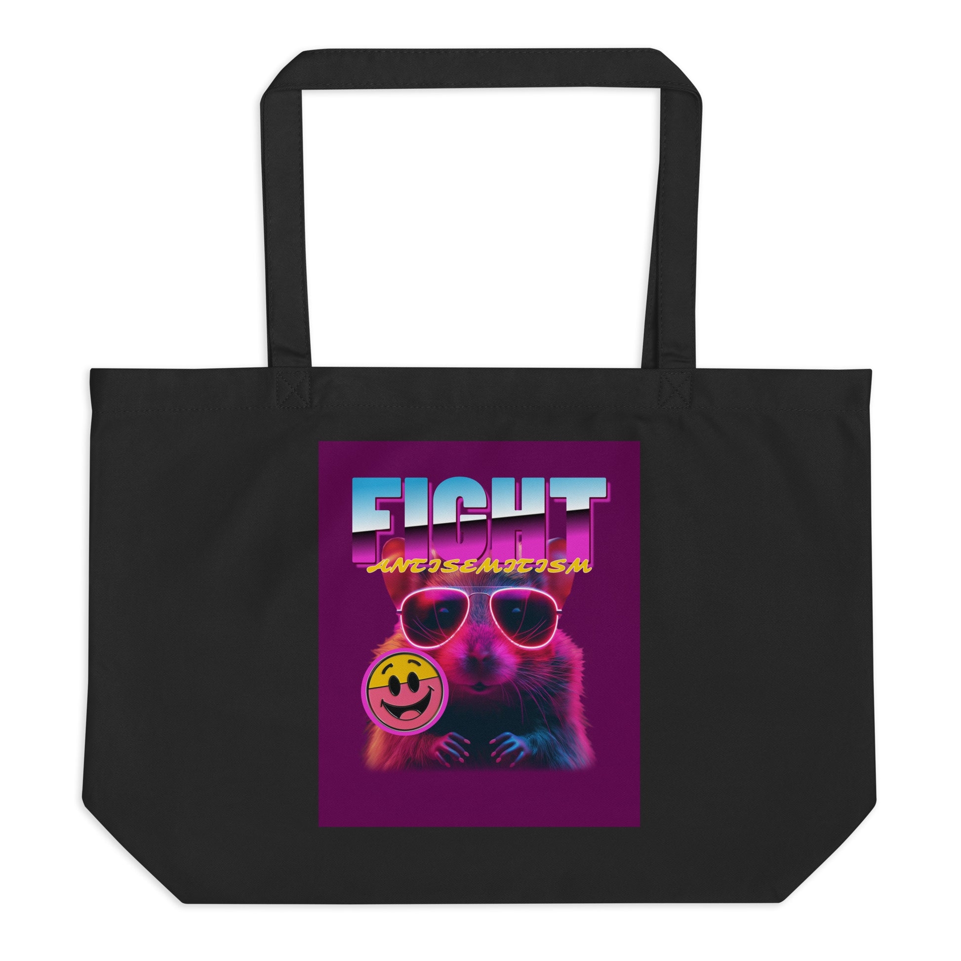 Retro Neon Animal | Fight Antisemitism | Large Organic Tote Bag