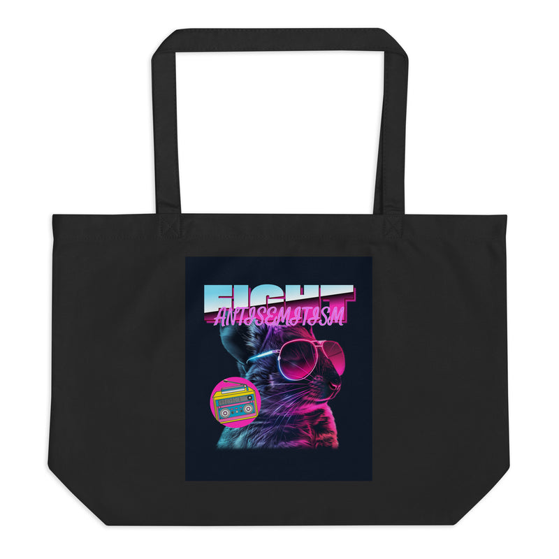 Retro Neon Animal | Fight Antisemitism | Large Organic Tote Bag
