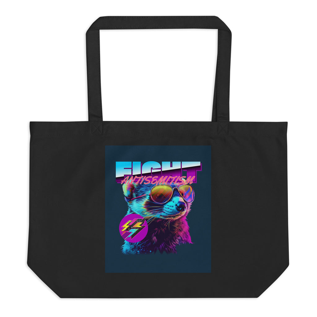 Retro Neon Animal | Fight Antisemitism | Large Organic Tote Bag