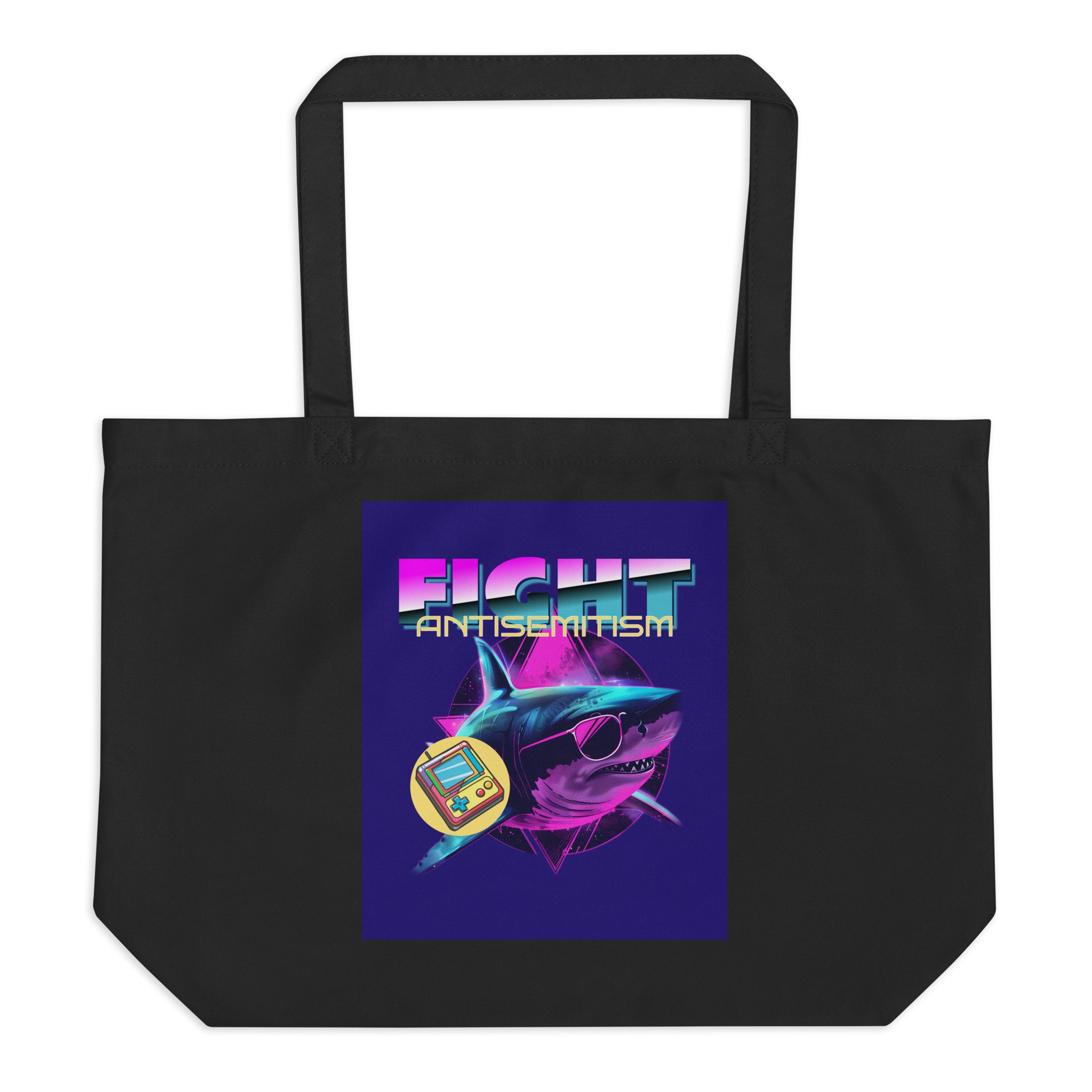 Retro Neon Animal | Fight Antisemitism | Large Organic Tote Bag
