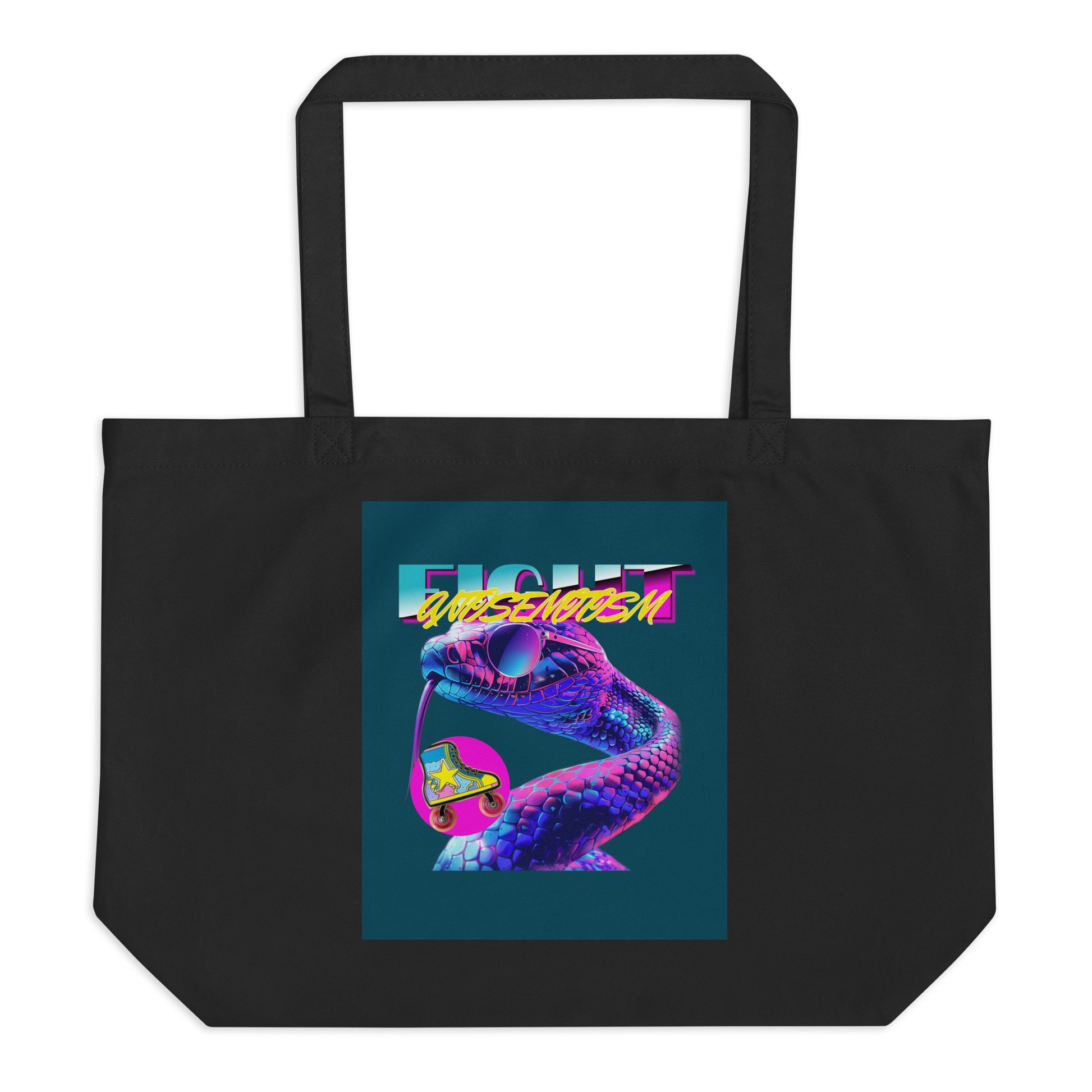 Retro Neon Animal | Fight Antisemitism | Large Organic Tote Bag