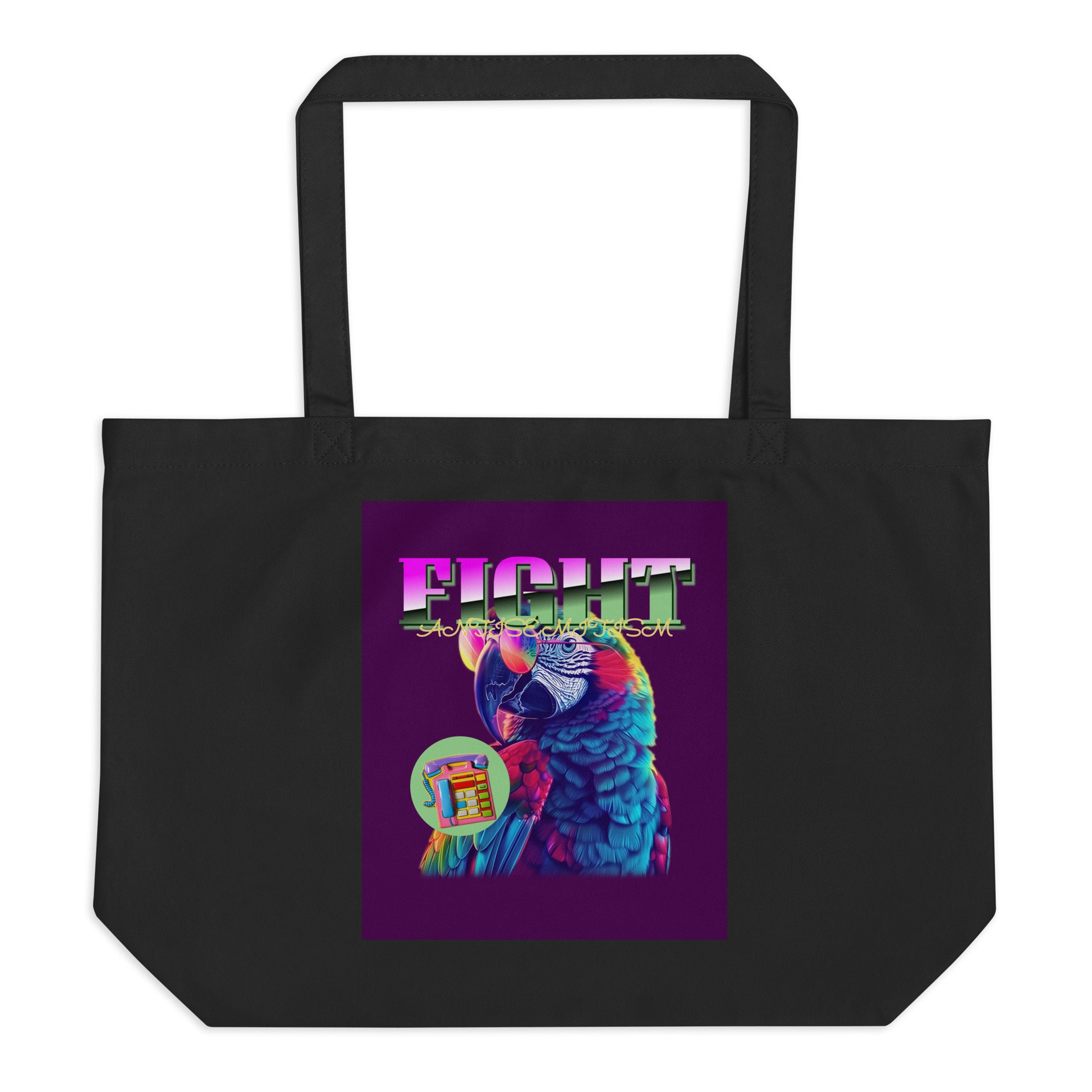 Retro Neon Animal | Fight Antisemitism | Large Organic Tote Bag
