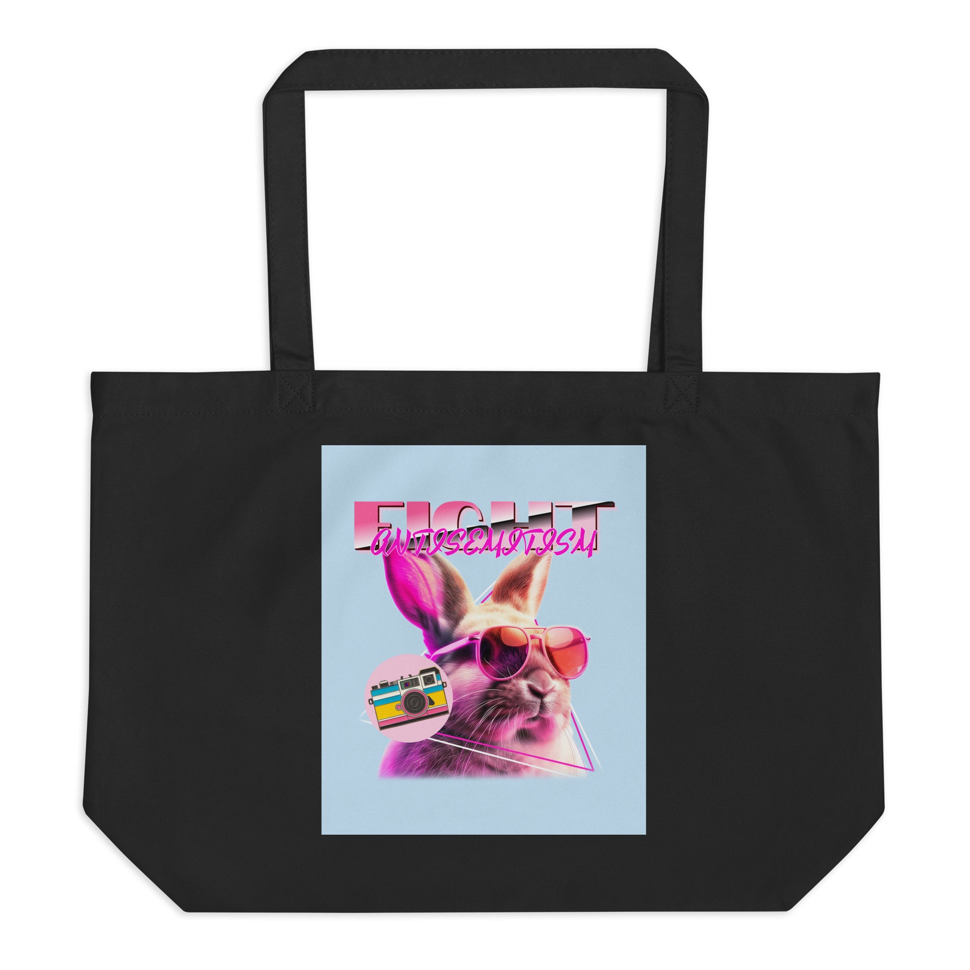 Retro Neon Animal | Fight Antisemitism | Large Organic Tote Bag