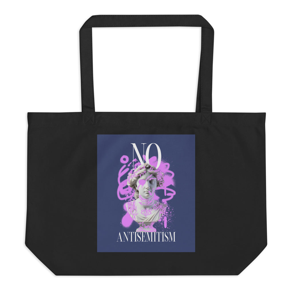 Graffiti Statue Anthem | No Antisemitism | Large Organic Tote Bag