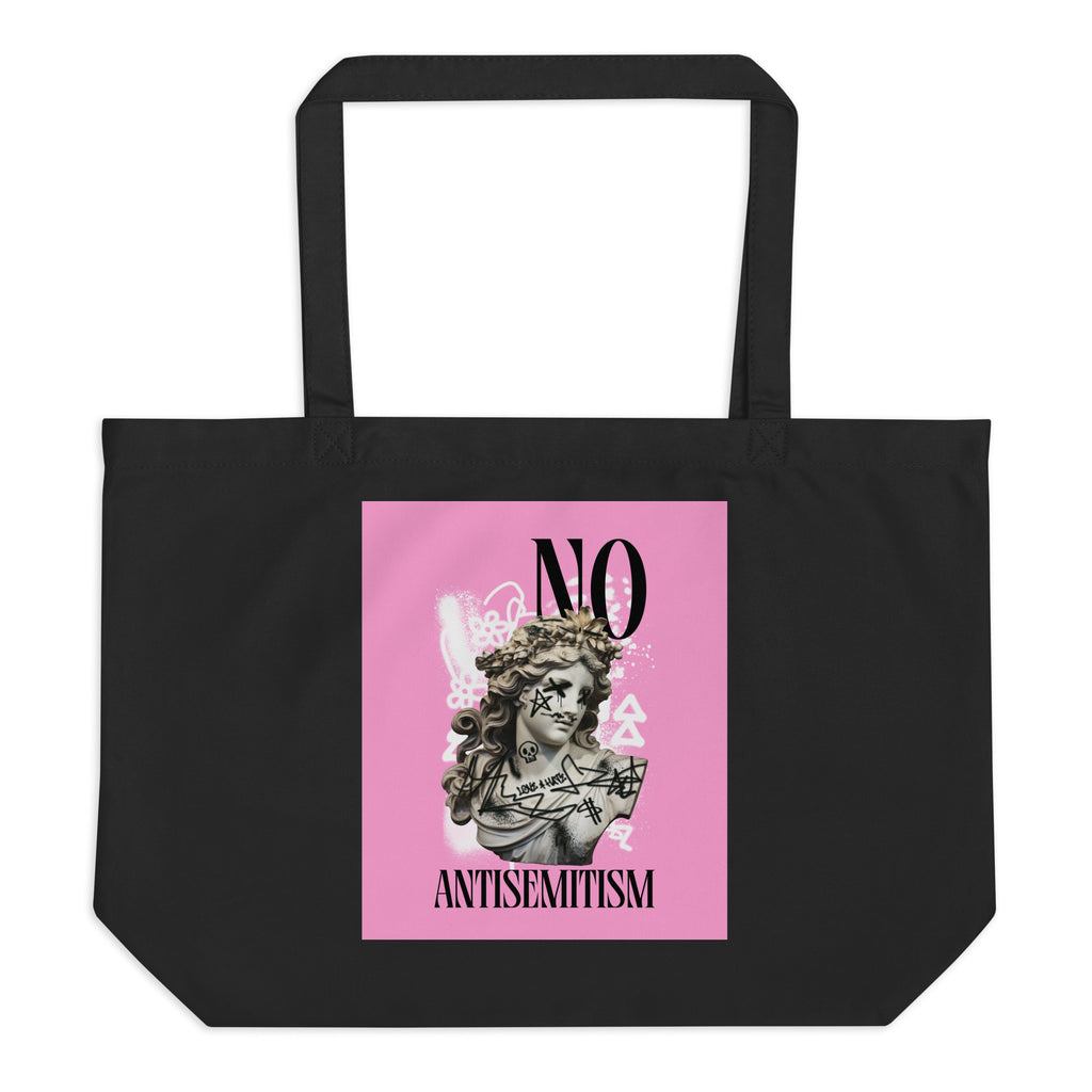 Graffiti Statue Anthem | No Antisemitism | Large Organic Tote Bag