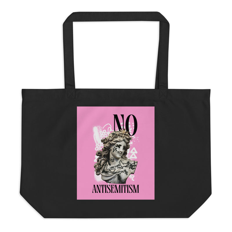Graffiti Statue Anthem | No Antisemitism | Large Organic Tote Bag