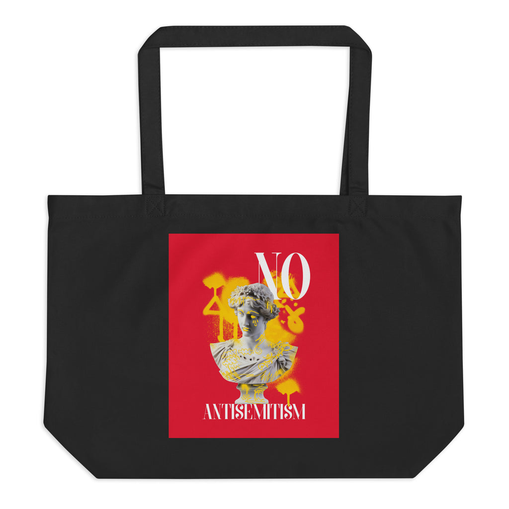 Graffiti Statue Anthem | No Antisemitism | Large Organic Tote Bag