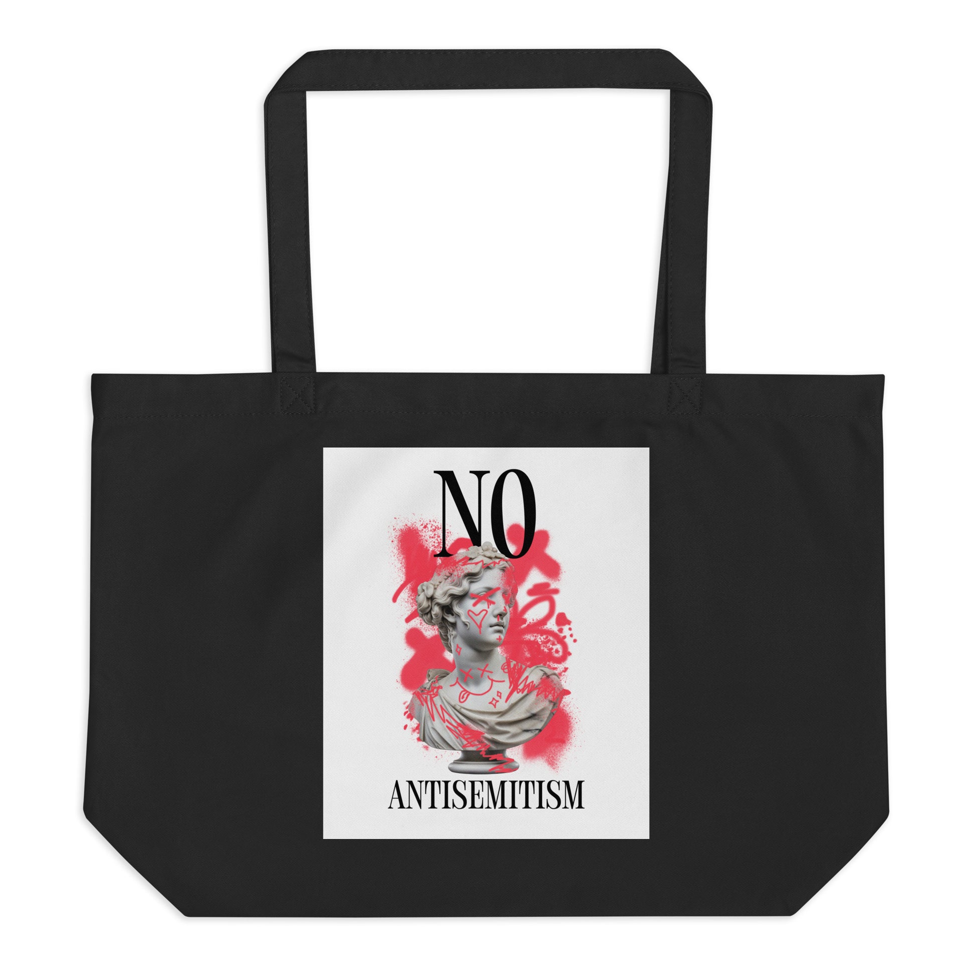 Graffiti Statue Anthem | No Antisemitism | Large Organic Tote Bag