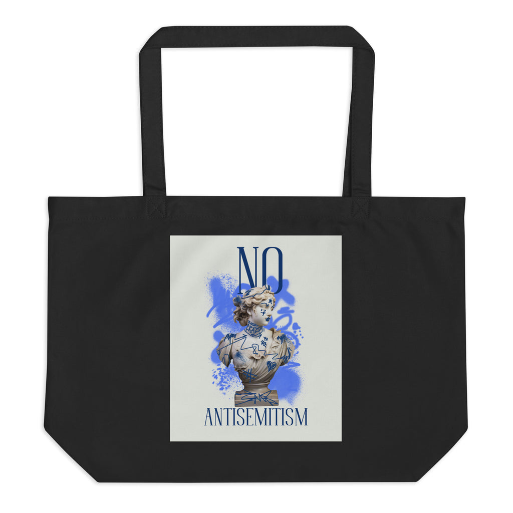 Graffiti Statue Anthem | No Antisemitism | Large Organic Tote Bag