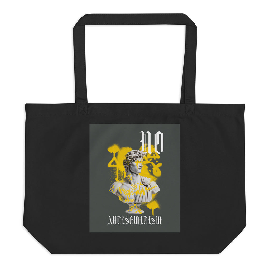 Graffiti Statue Anthem | No Antisemitism | Large Organic Tote Bag