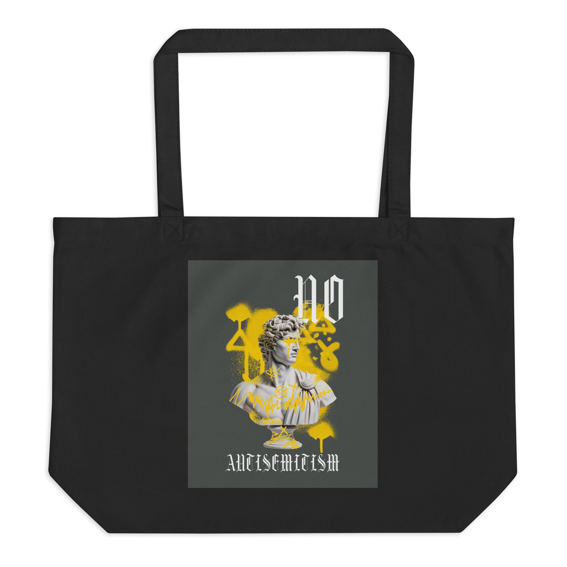 Graffiti Statue Anthem | No Antisemitism | Large Organic Tote Bag