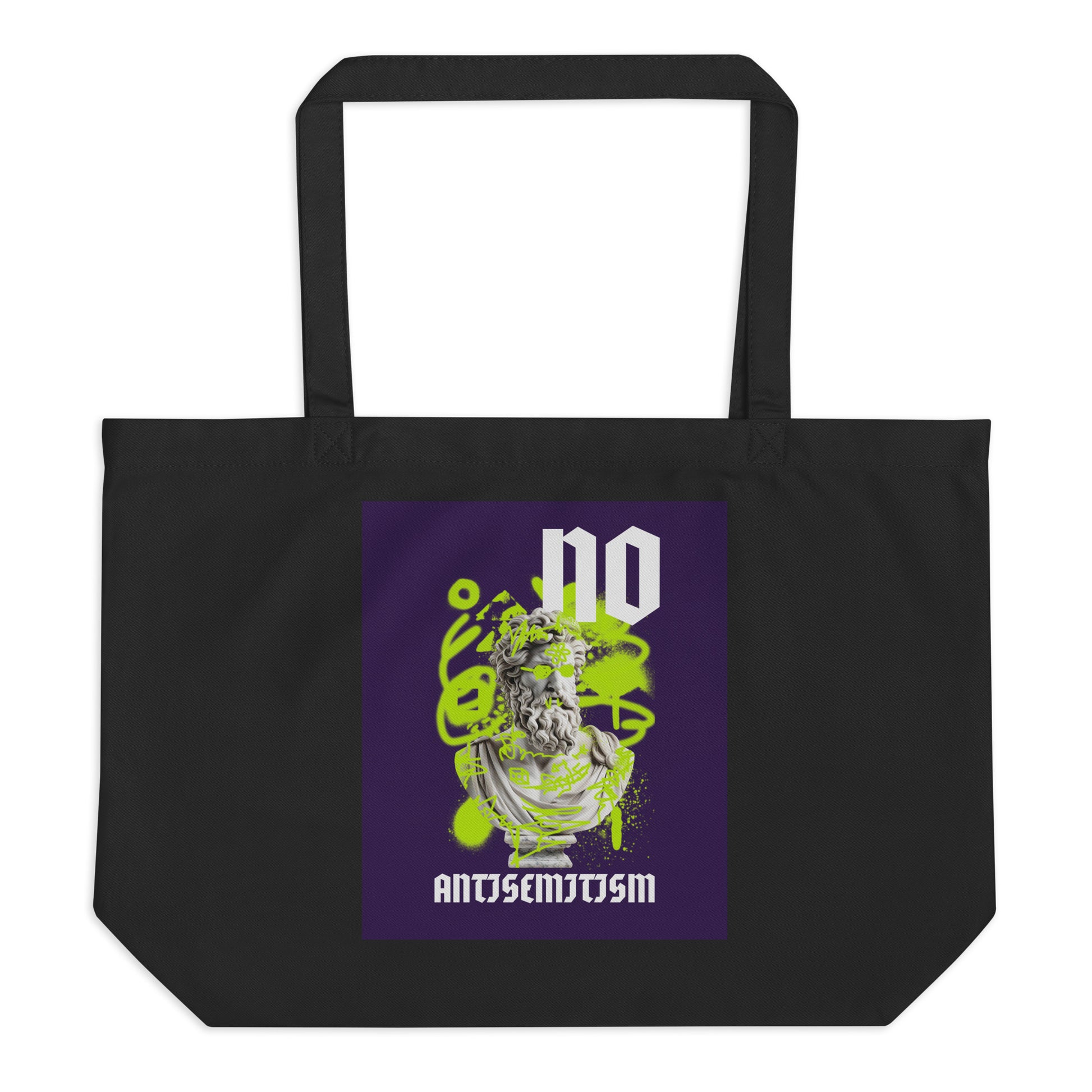 Graffiti Statue Anthem | No Antisemitism | Large Organic Tote Bag
