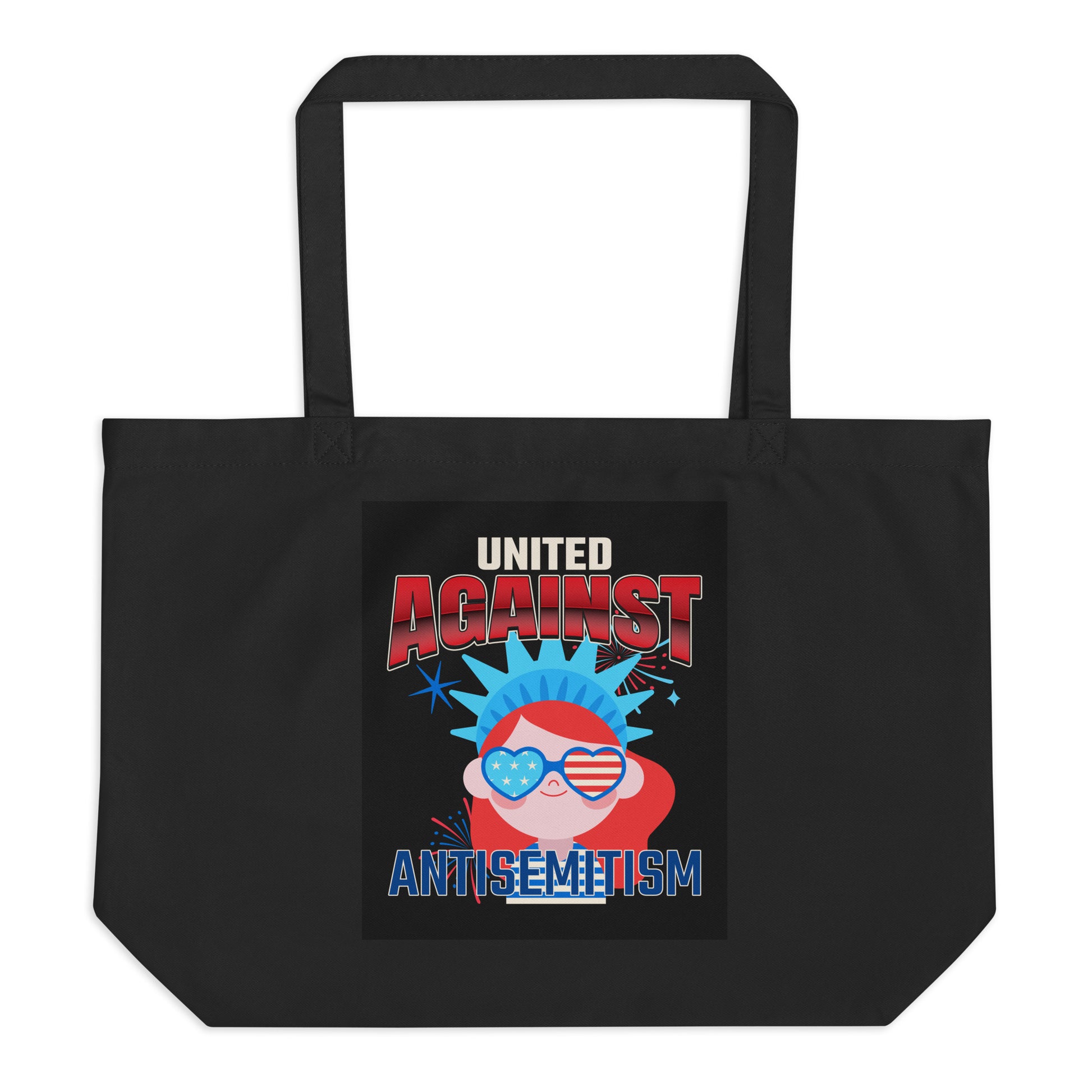 USA Edition | United Against Antisemitism | Large Organic Tote Bag