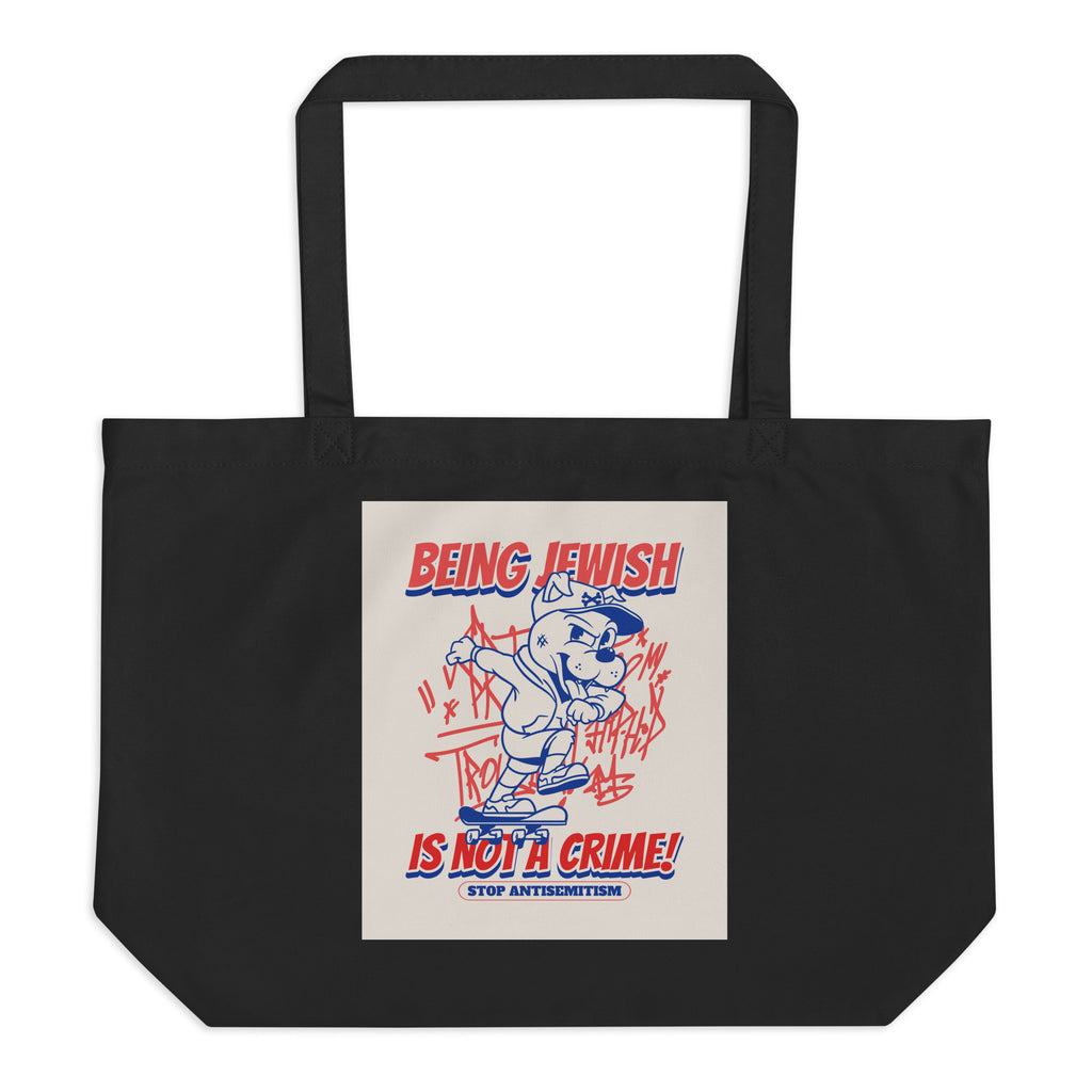Streetart Graffiti Cartoon | Antisemitism | Large Organic Tote Bag
