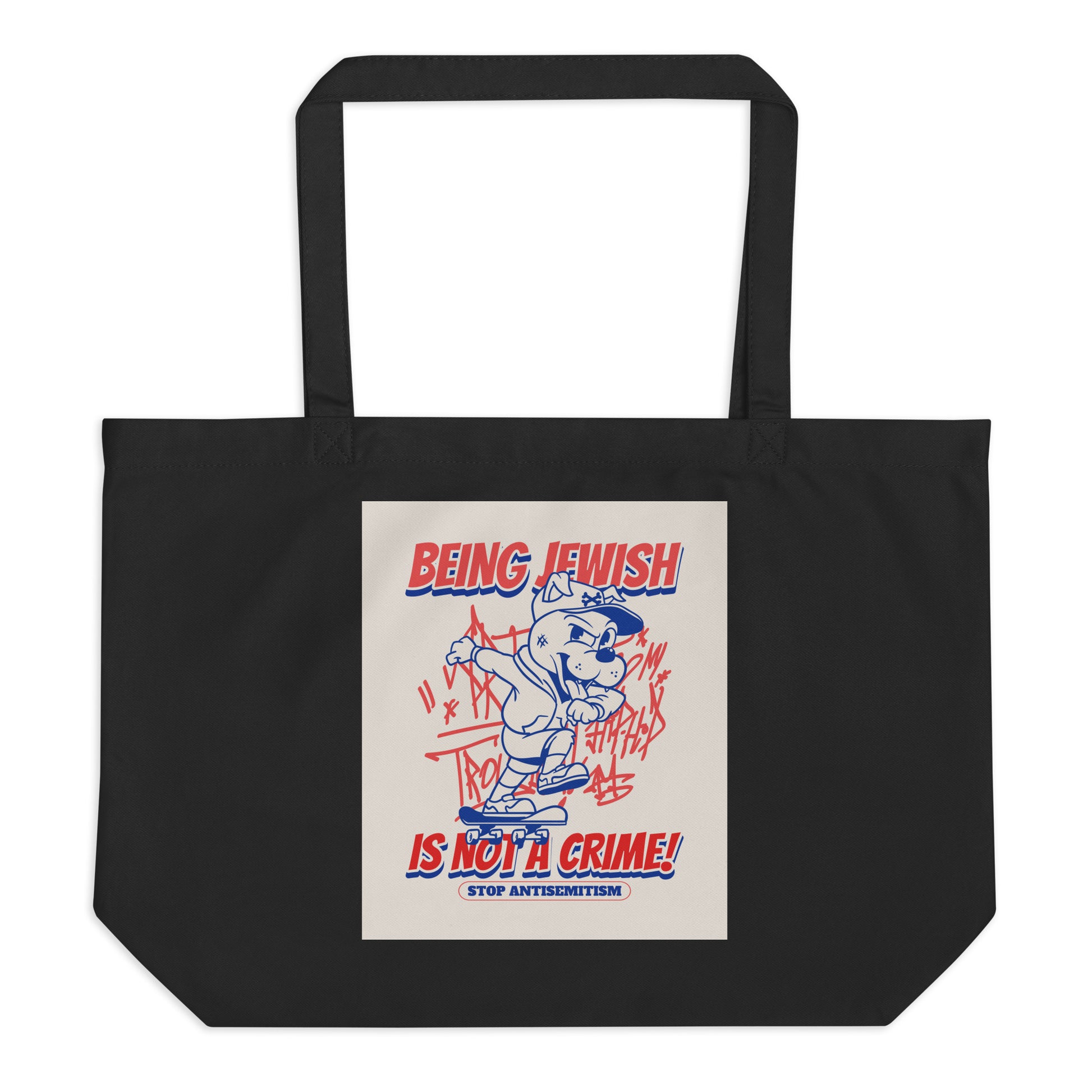 Streetart Graffiti Cartoon | Antisemitism | Large Organic Tote Bag