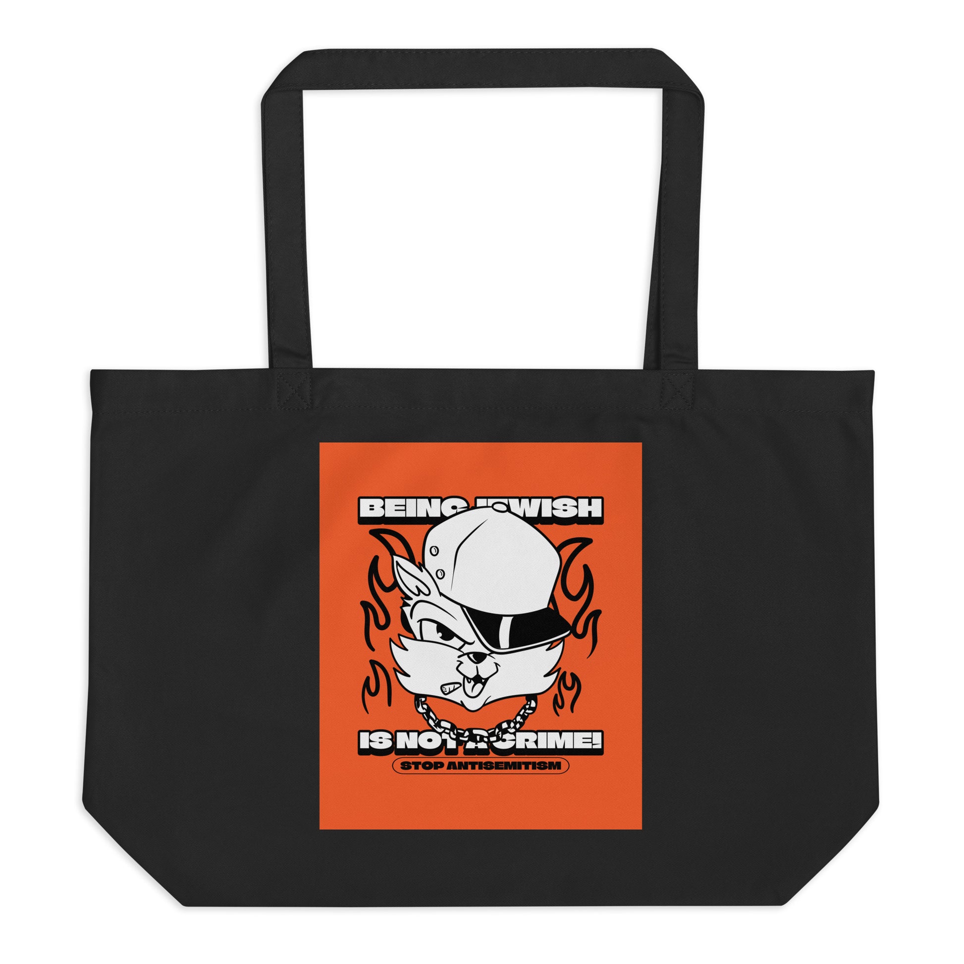 Streetart Graffiti Cartoon | Antisemitism | Large Organic Tote Bag