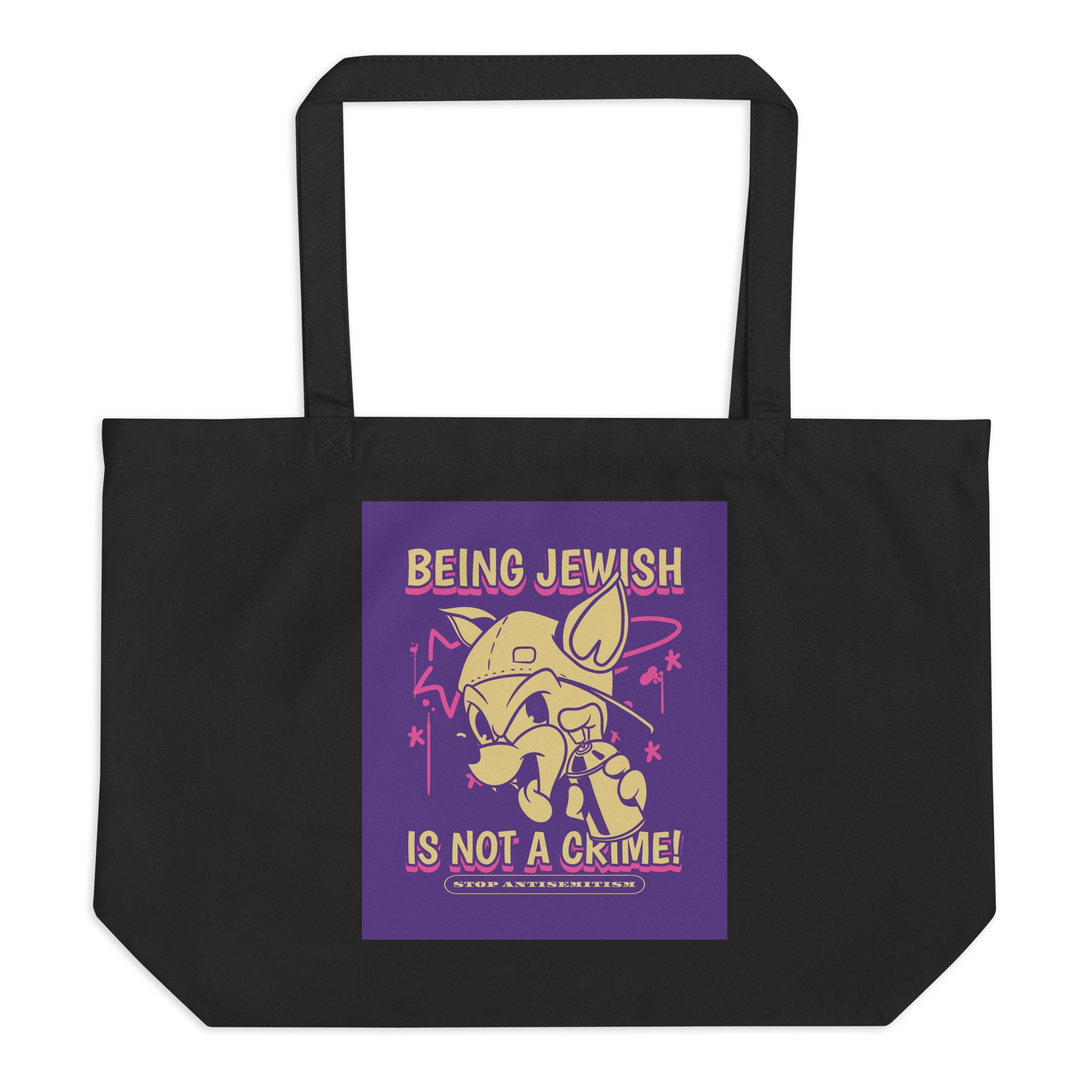 Streetart Graffiti Cartoon | Antisemitism | Large Organic Tote Bag