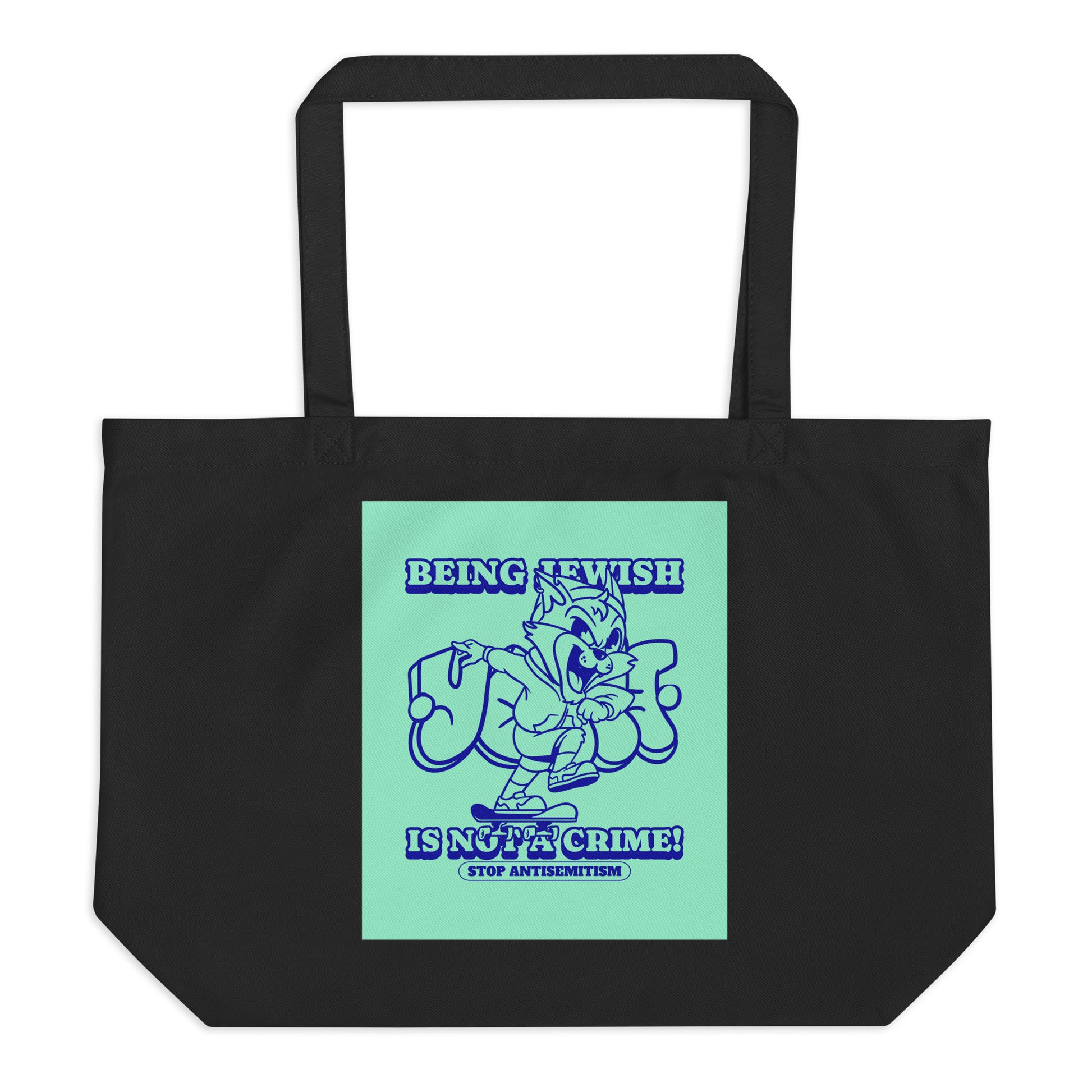 Streetart Graffiti Cartoon | Antisemitism | Large Organic Tote Bag