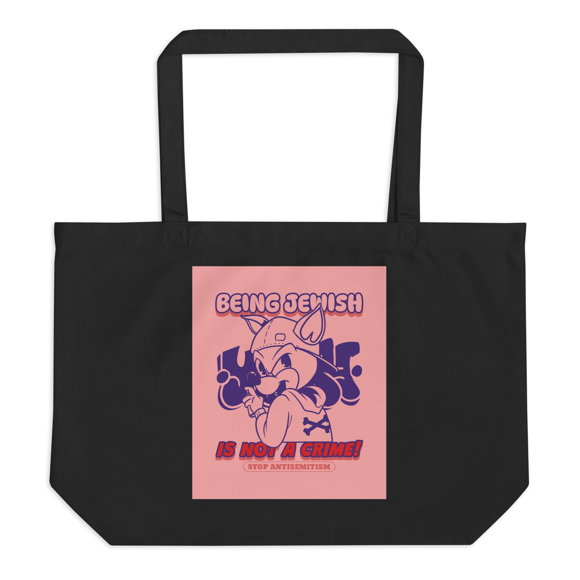 Streetart Graffiti Cartoon | Antisemitism | Large Organic Tote Bag