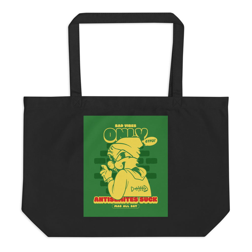 Streetart Graffiti Cartoon | Antisemitism | Large Organic Tote Bag