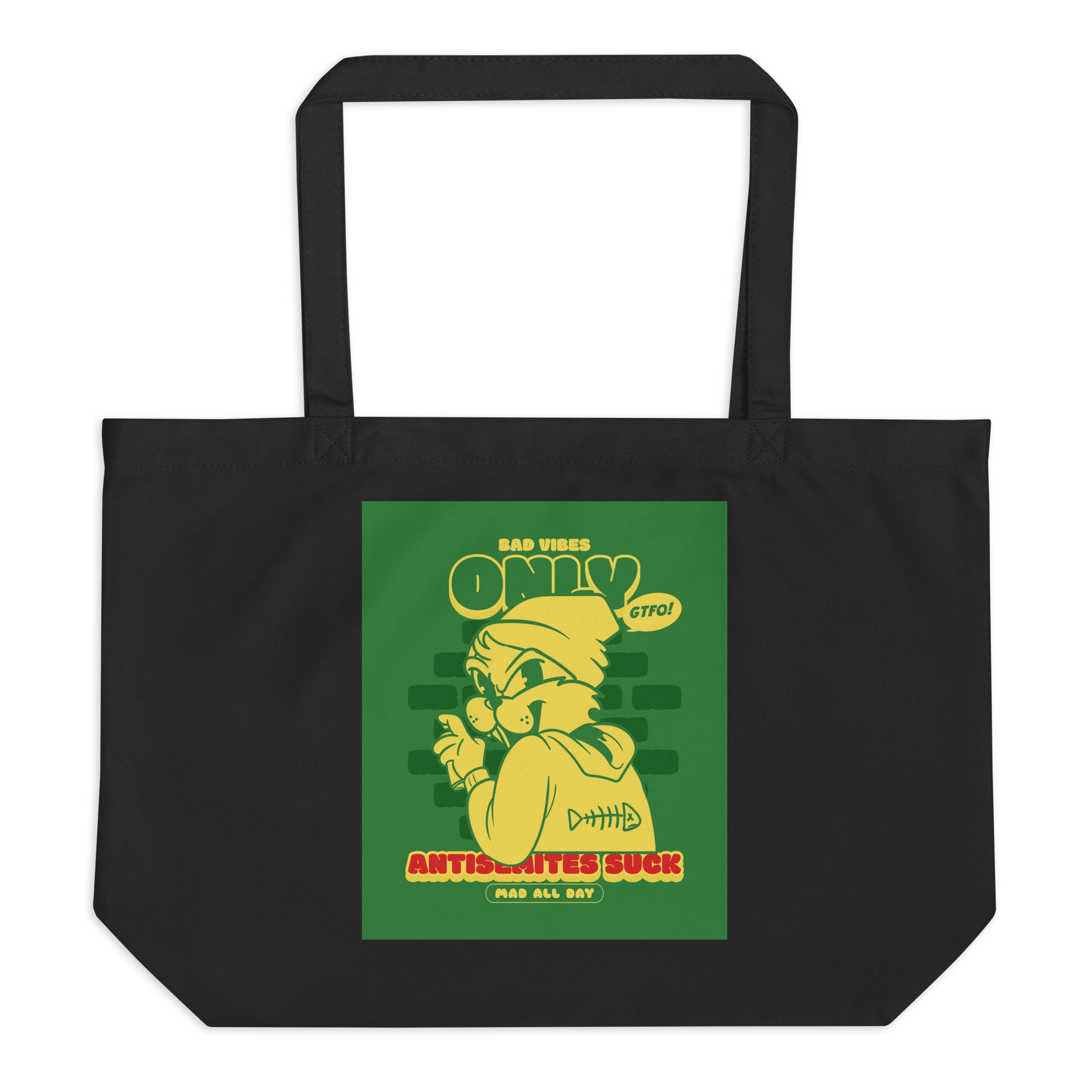 Streetart Graffiti Cartoon | Antisemitism | Large Organic Tote Bag