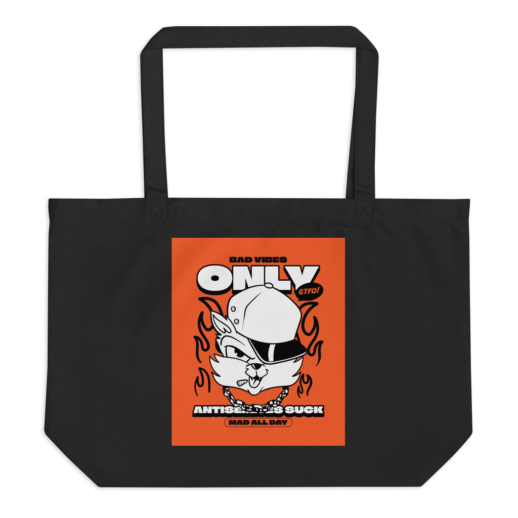 Streetart Graffiti Cartoon | Antisemitism | Large Organic Tote Bag