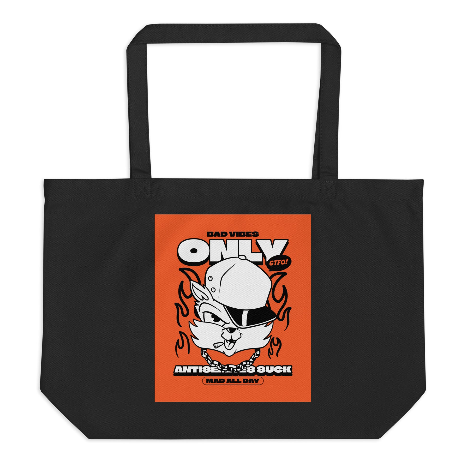 Streetart Graffiti Cartoon | Antisemitism | Large Organic Tote Bag