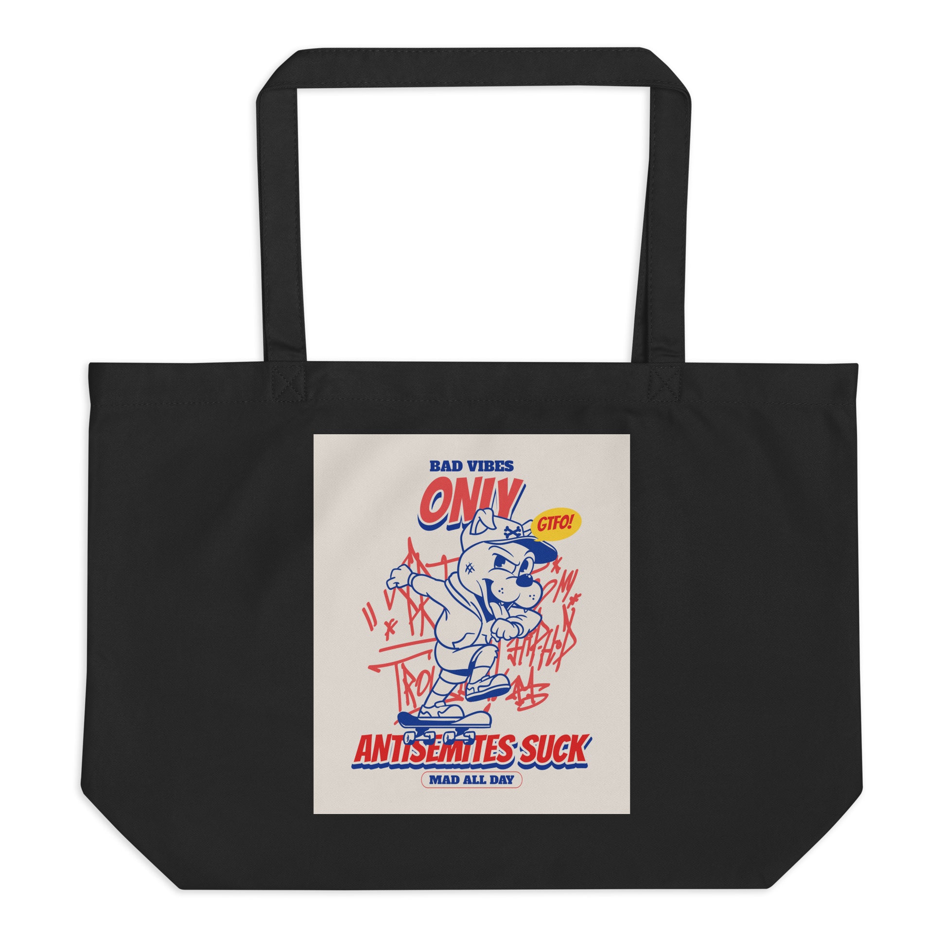 Streetart Graffiti Cartoon | Antisemitism | Large Organic Tote Bag