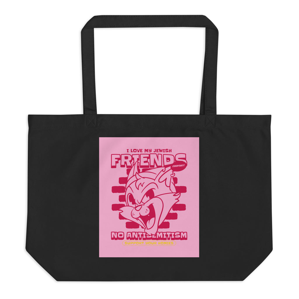Streetart Graffiti Cartoon | Antisemitism | Large Organic Tote Bag