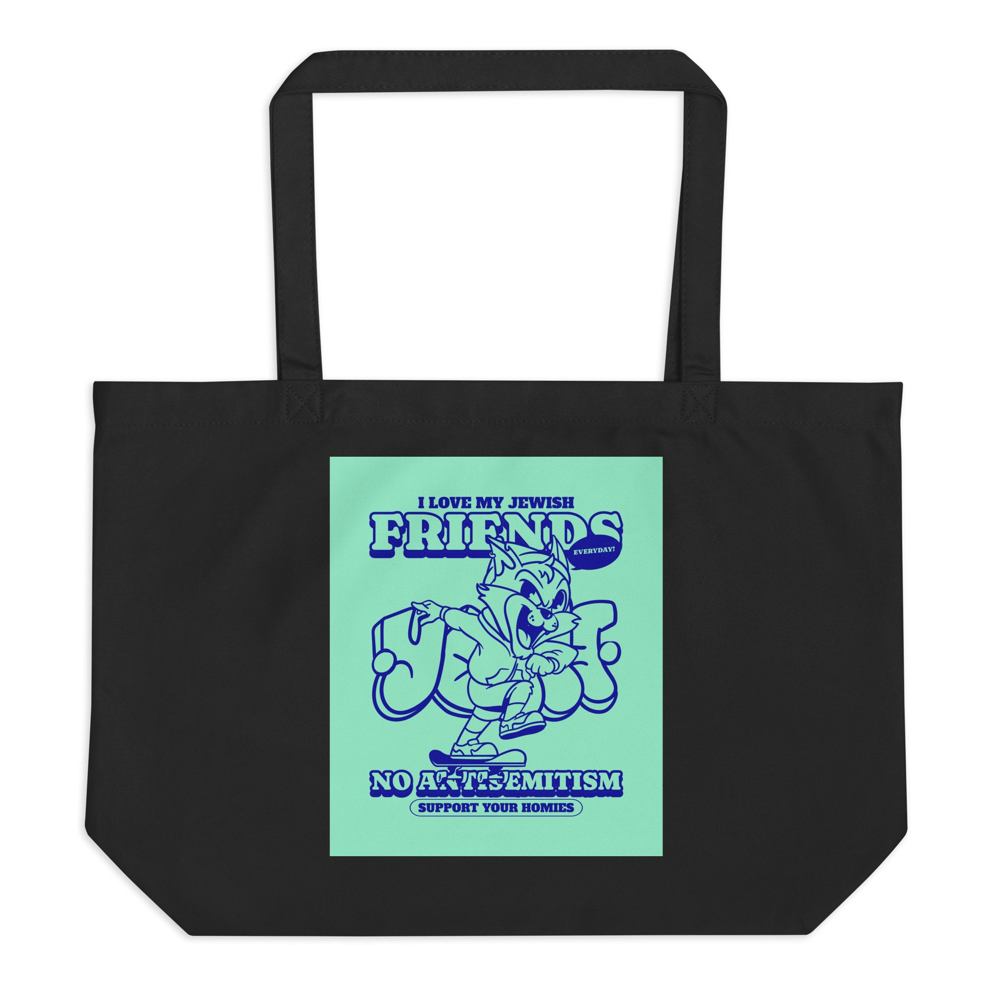 Streetart Graffiti Cartoon | Antisemitism | Large Organic Tote Bag