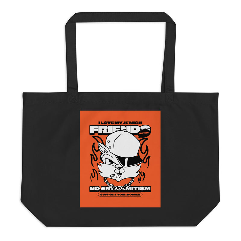 Streetart Graffiti Cartoon | Antisemitism | Large Organic Tote Bag