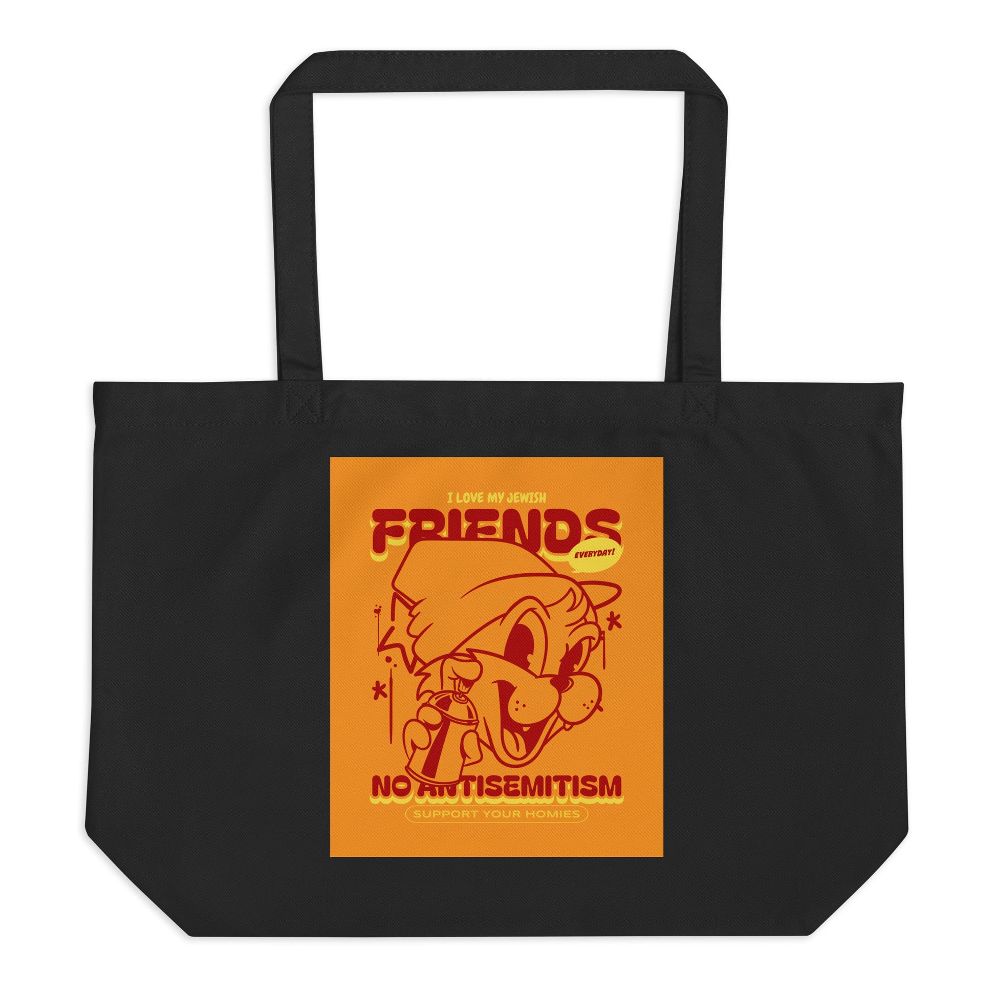 Streetart Graffiti Cartoon | Antisemitism | Large Organic Tote Bag