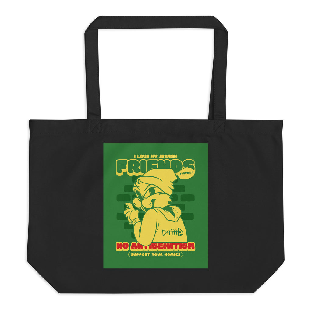 Streetart Graffiti Cartoon | Antisemitism | Large Organic Tote Bag