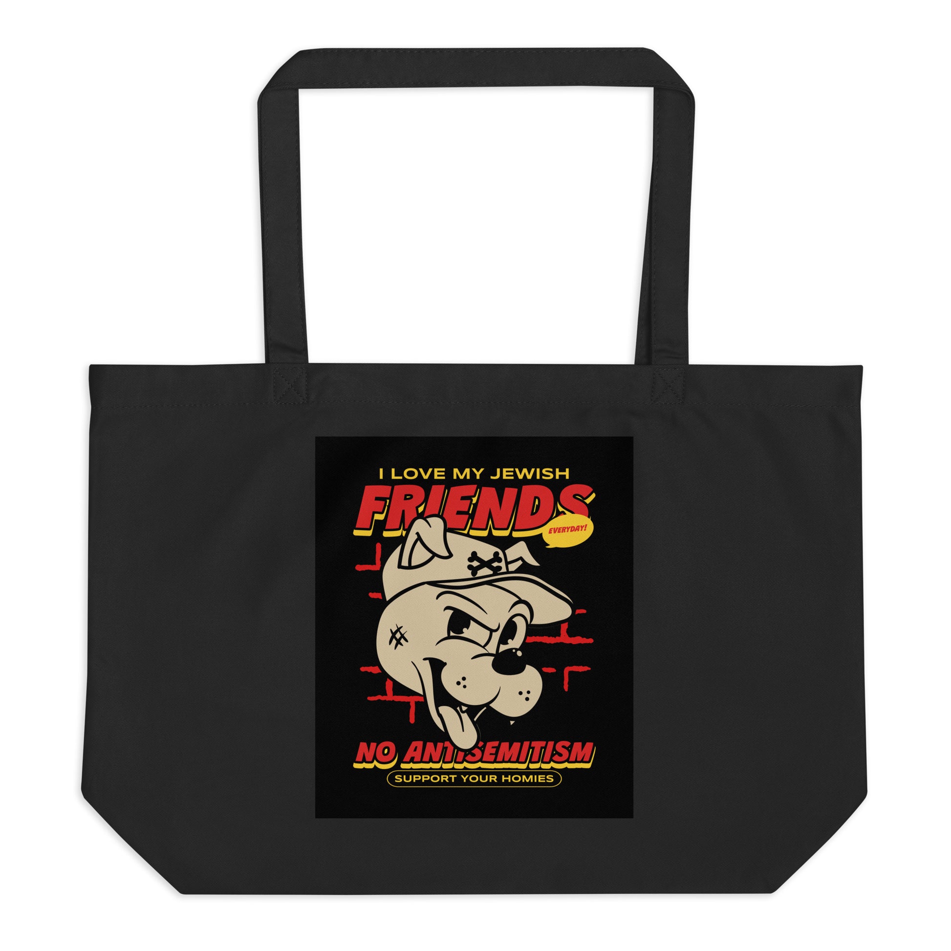 Streetart Graffiti Cartoon | Antisemitism | Large Organic Tote Bag