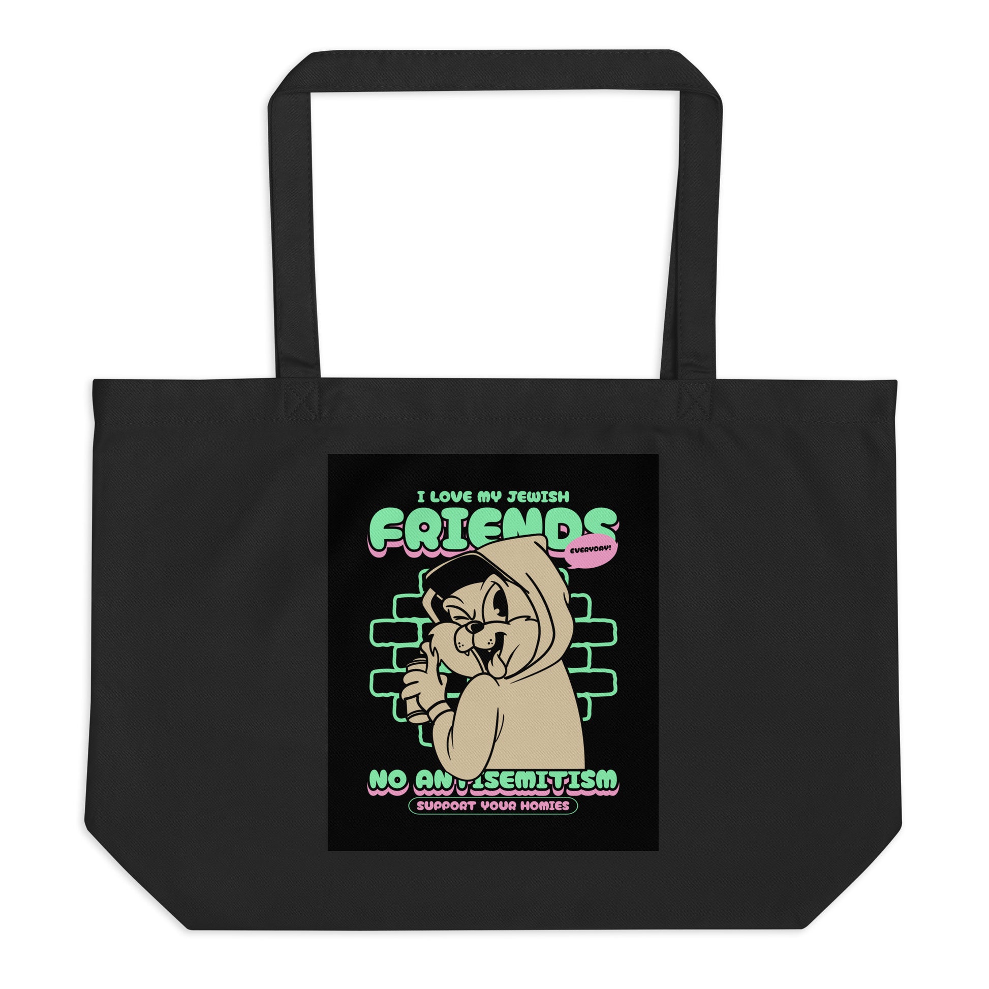 Streetart Graffiti Cartoon | Antisemitism | Large Organic Tote Bag