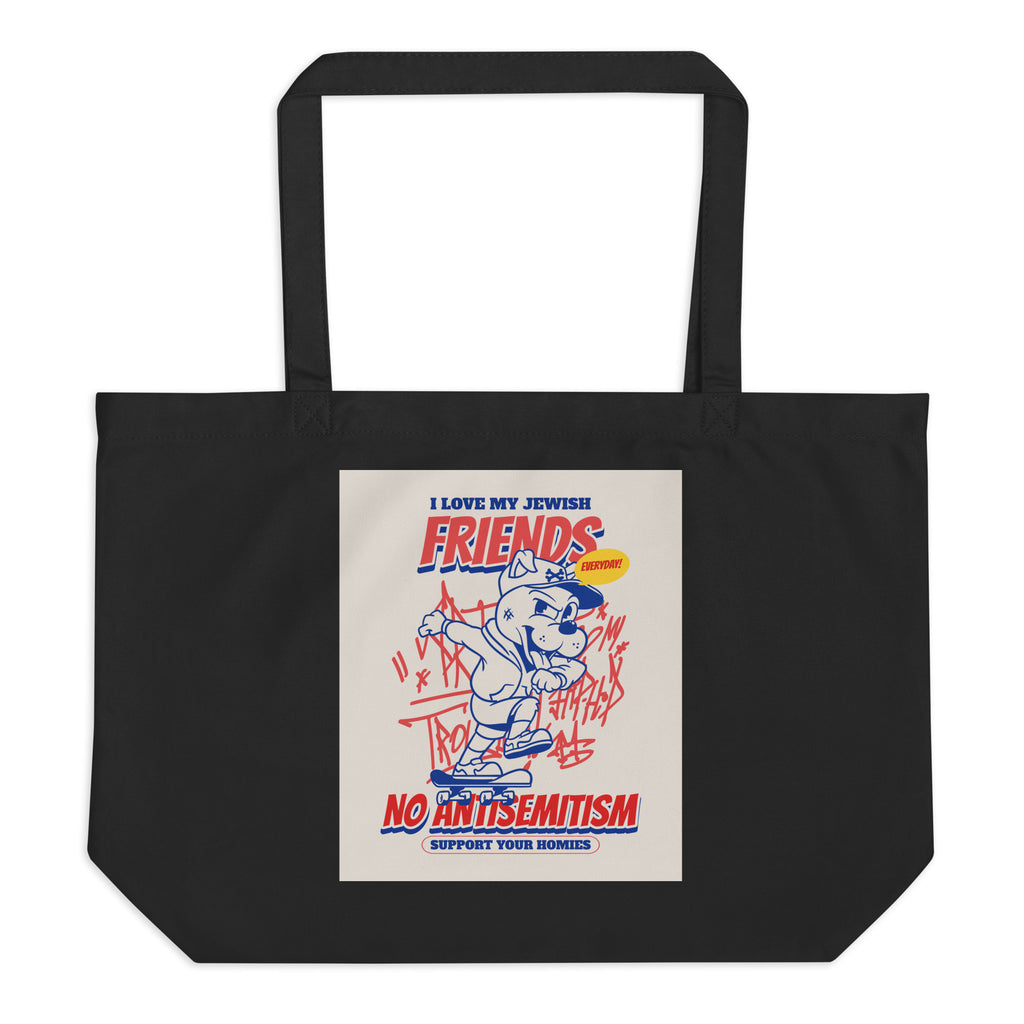 Streetart Graffiti Cartoon | Antisemitism | Large Organic Tote Bag