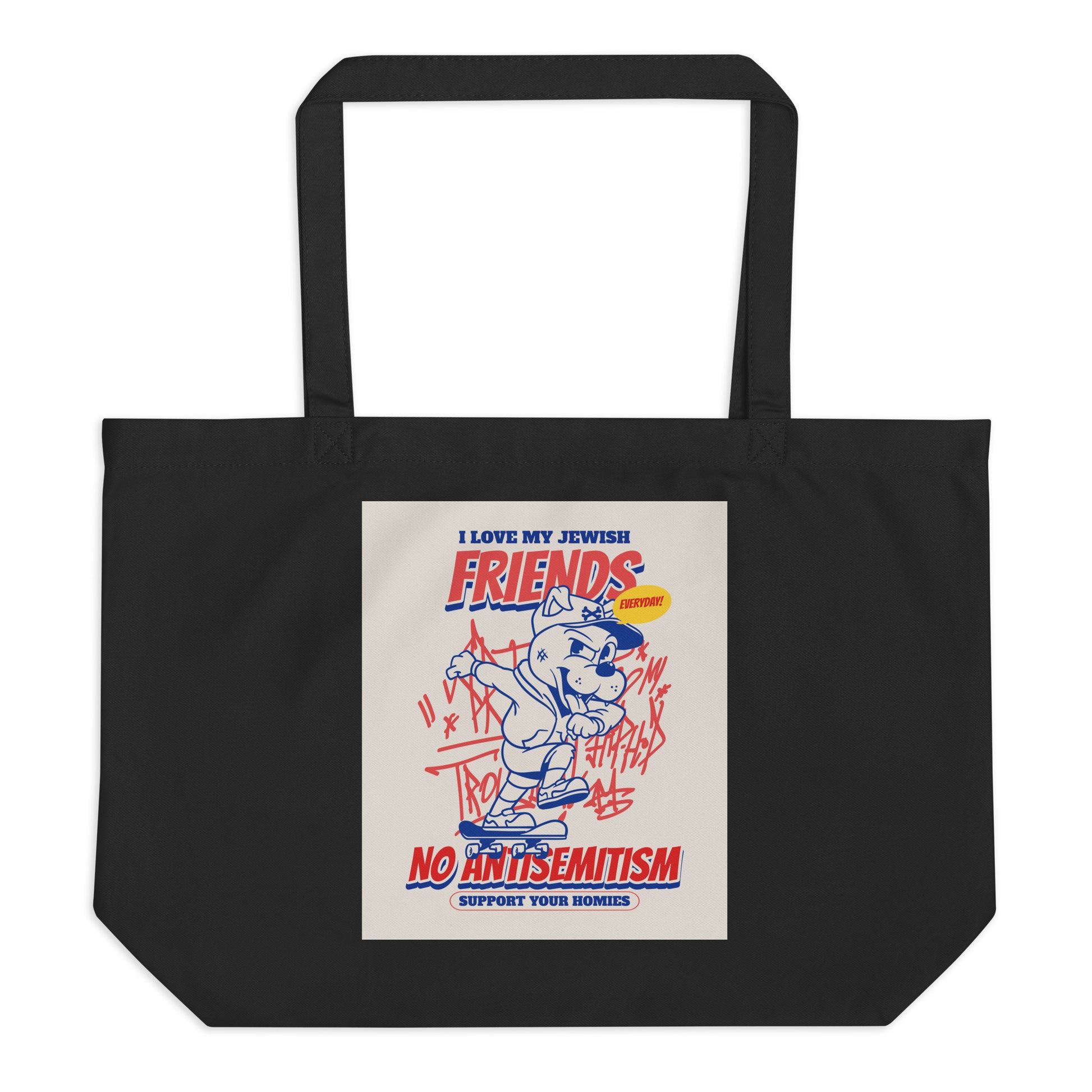 Streetart Graffiti Cartoon | Antisemitism | Large Organic Tote Bag