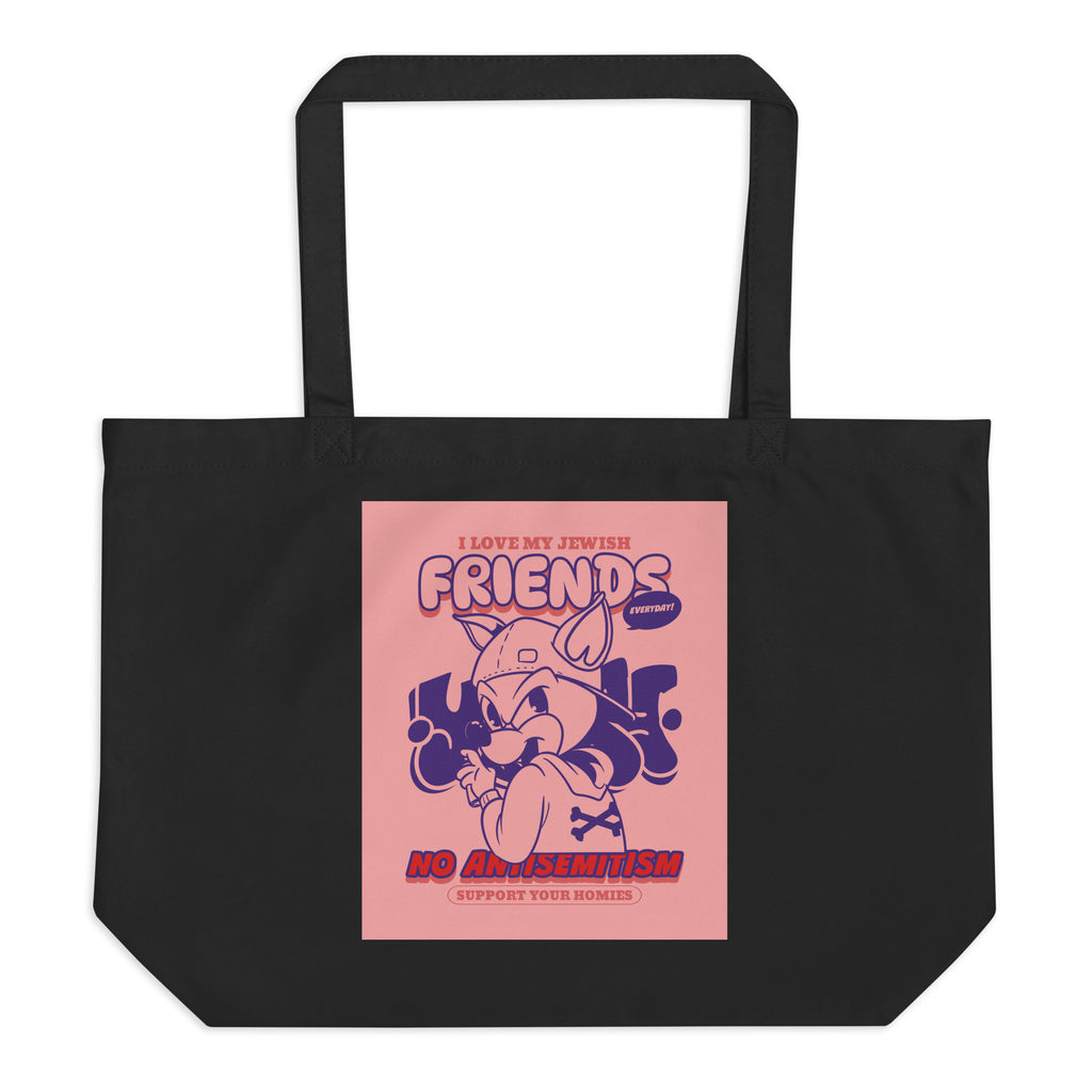 Streetart Graffiti Cartoon | Antisemitism | Large Organic Tote Bag