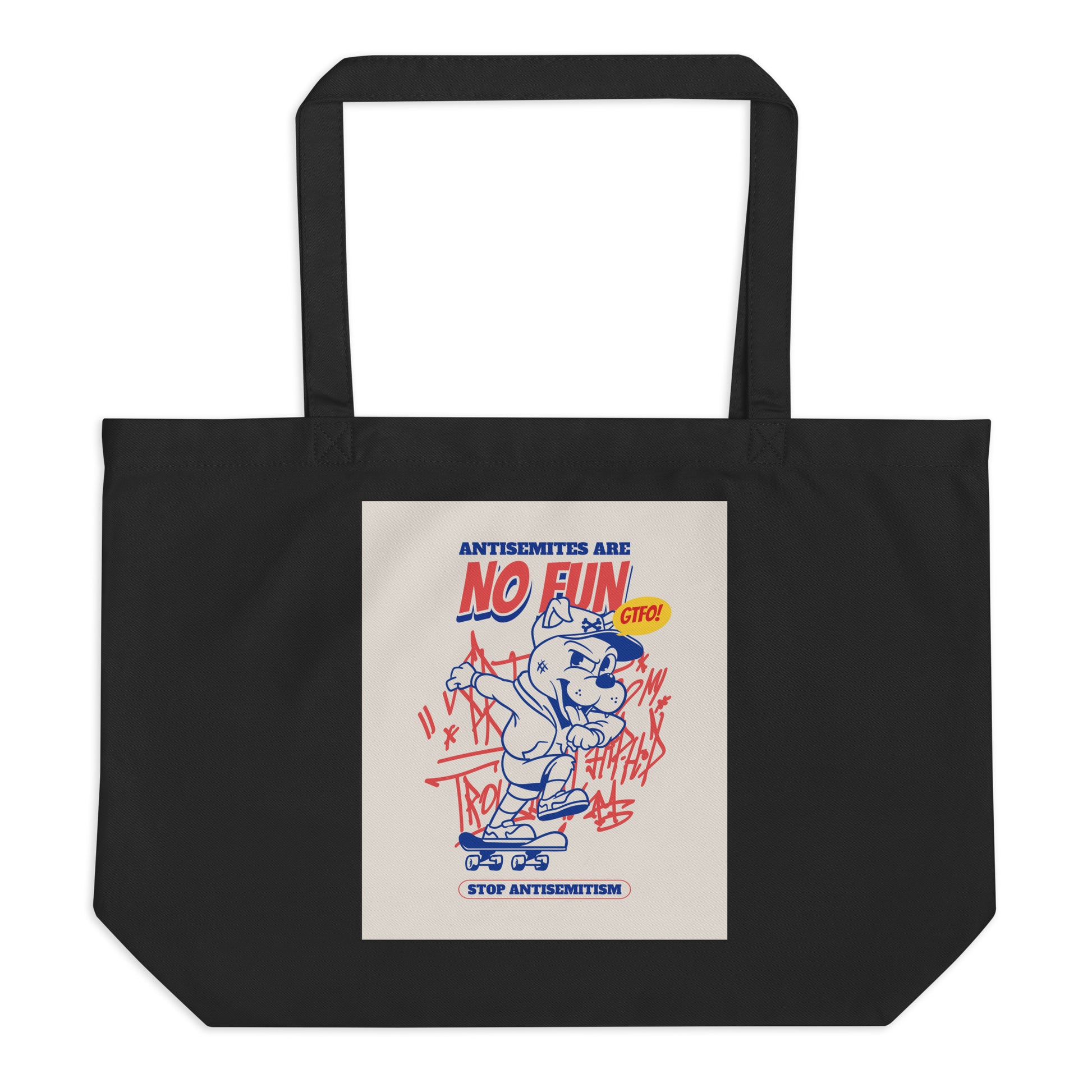 Streetart Graffiti Cartoon | Antisemitism | Large Organic Tote Bag