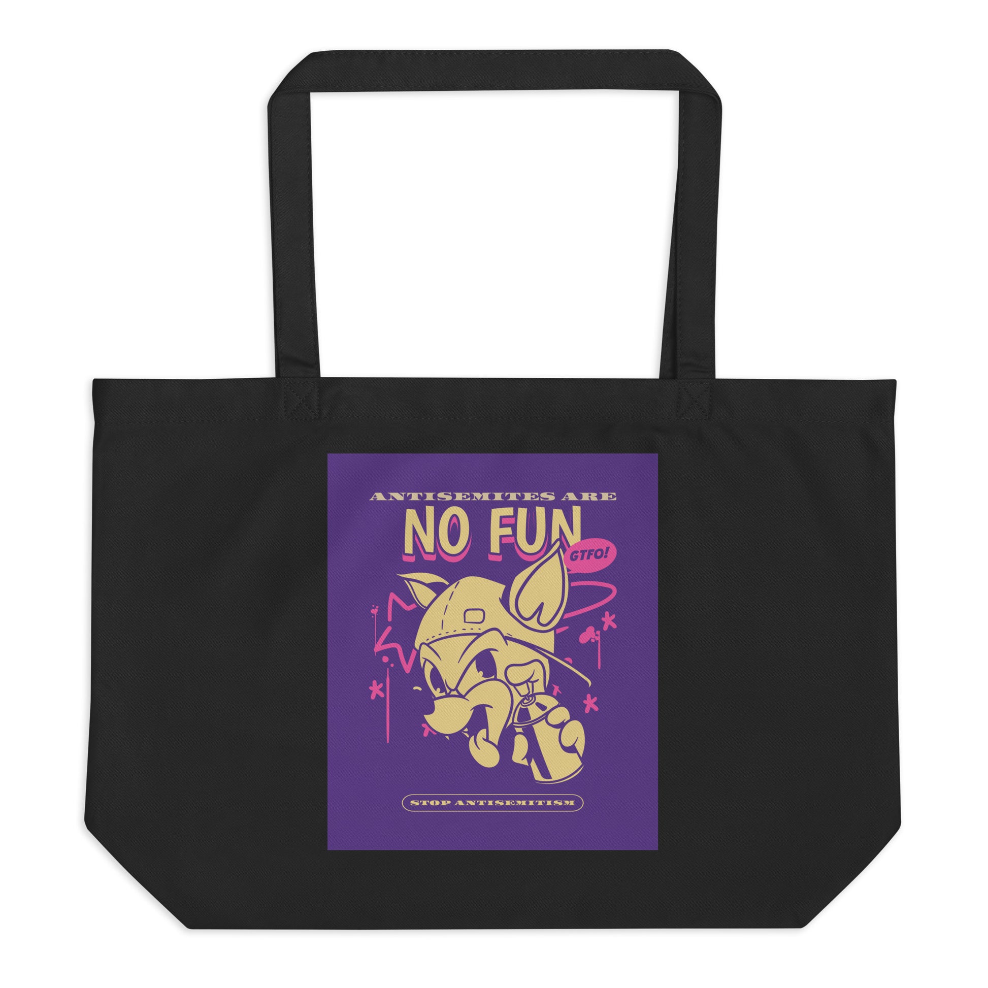 Streetart Graffiti Cartoon | Antisemitism | Large Organic Tote Bag