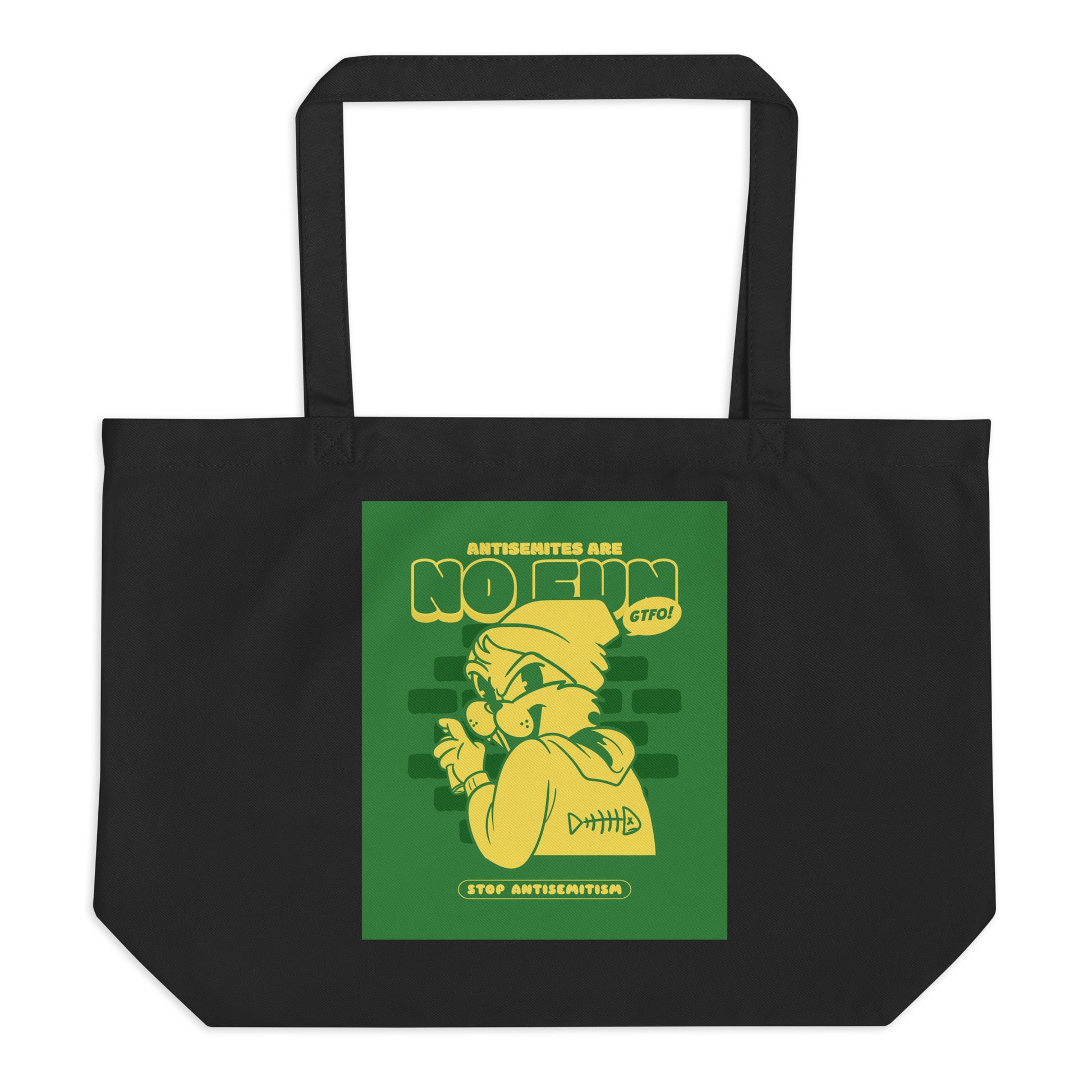 Streetart Graffiti Cartoon | Antisemitism | Large Organic Tote Bag