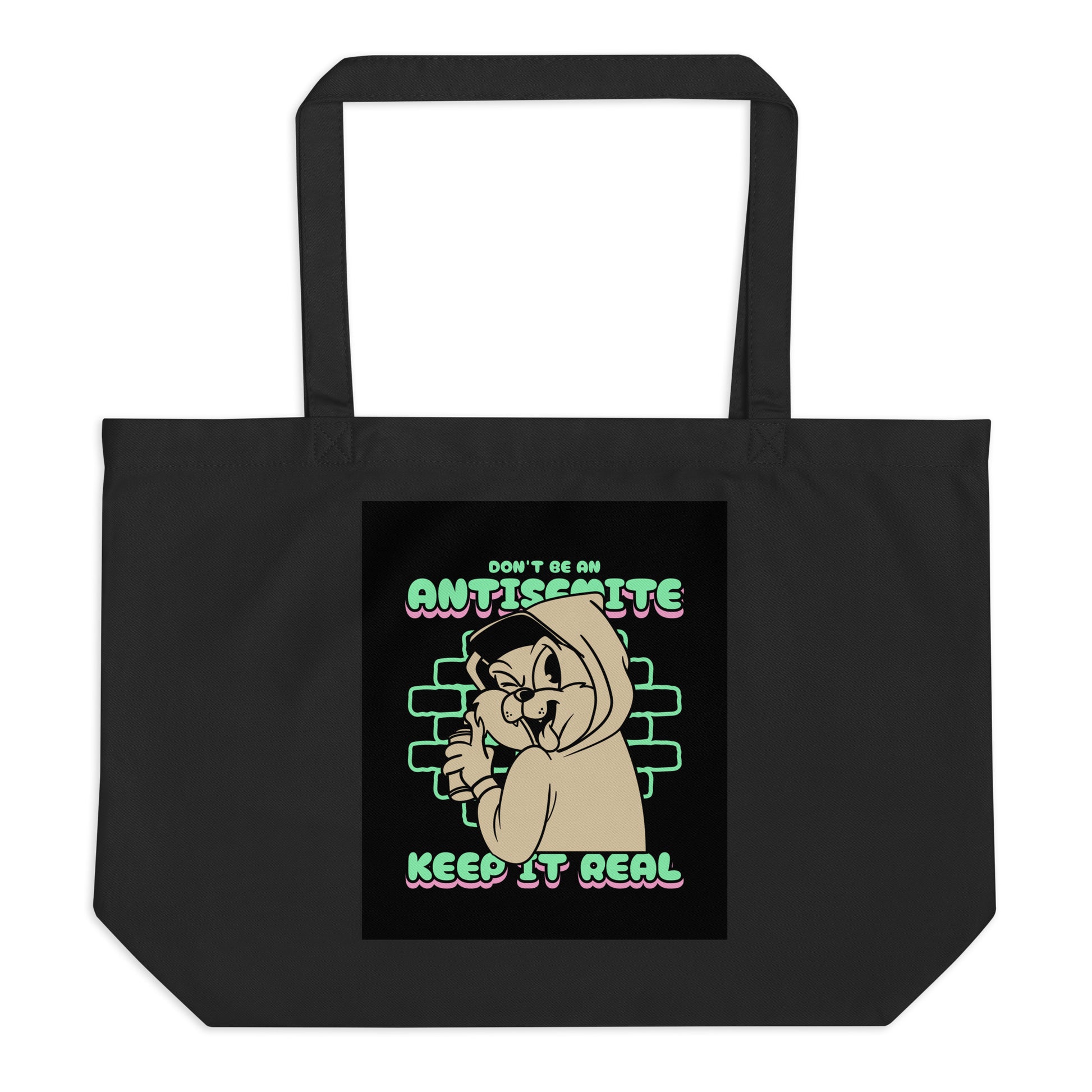 Streetart Graffiti Cartoon | Antisemitism | Large Organic Tote Bag